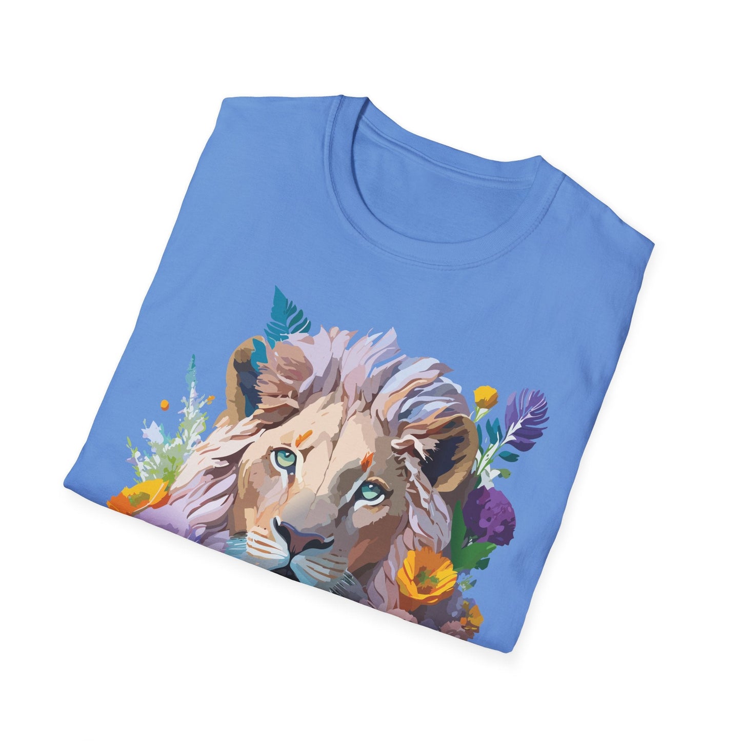 Unisex Lion Shirt Floral Lion Tee Animal Print Tee Gildan 64000