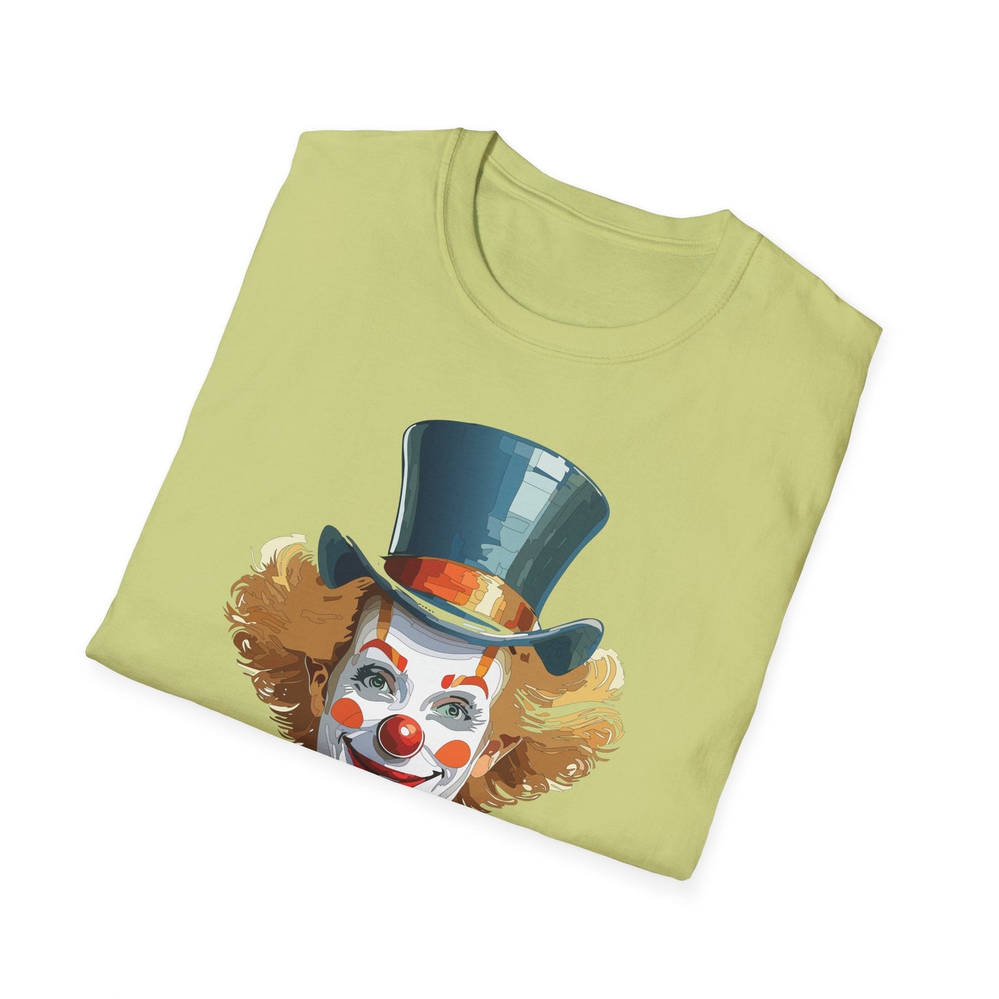 Funny Clown Shirt Unisex T Shirt Circus Style Tee With Scary Man Artwork Gildan 64000