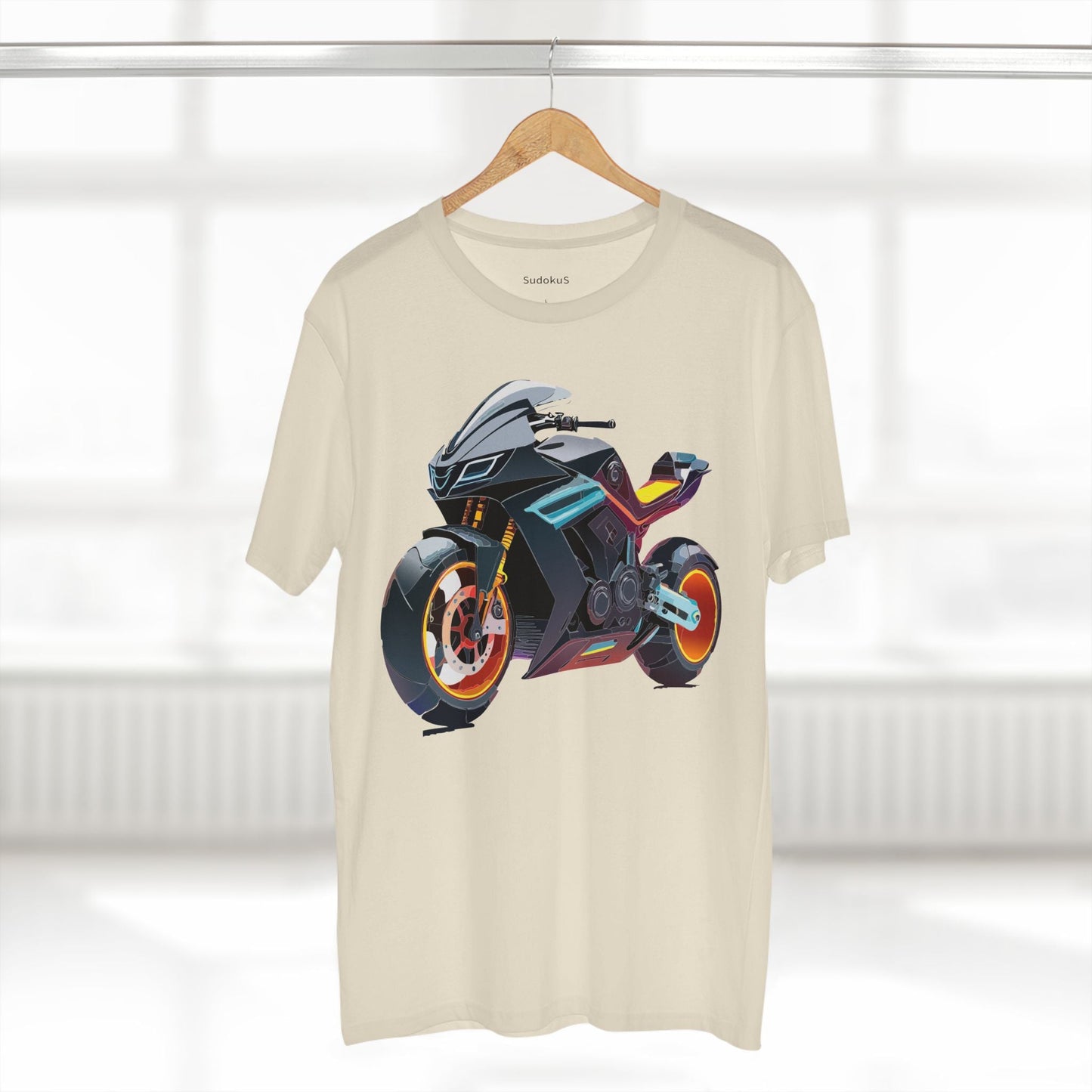 Moto Bike Graphic Unisex 100 Cotton Staple Tee 34