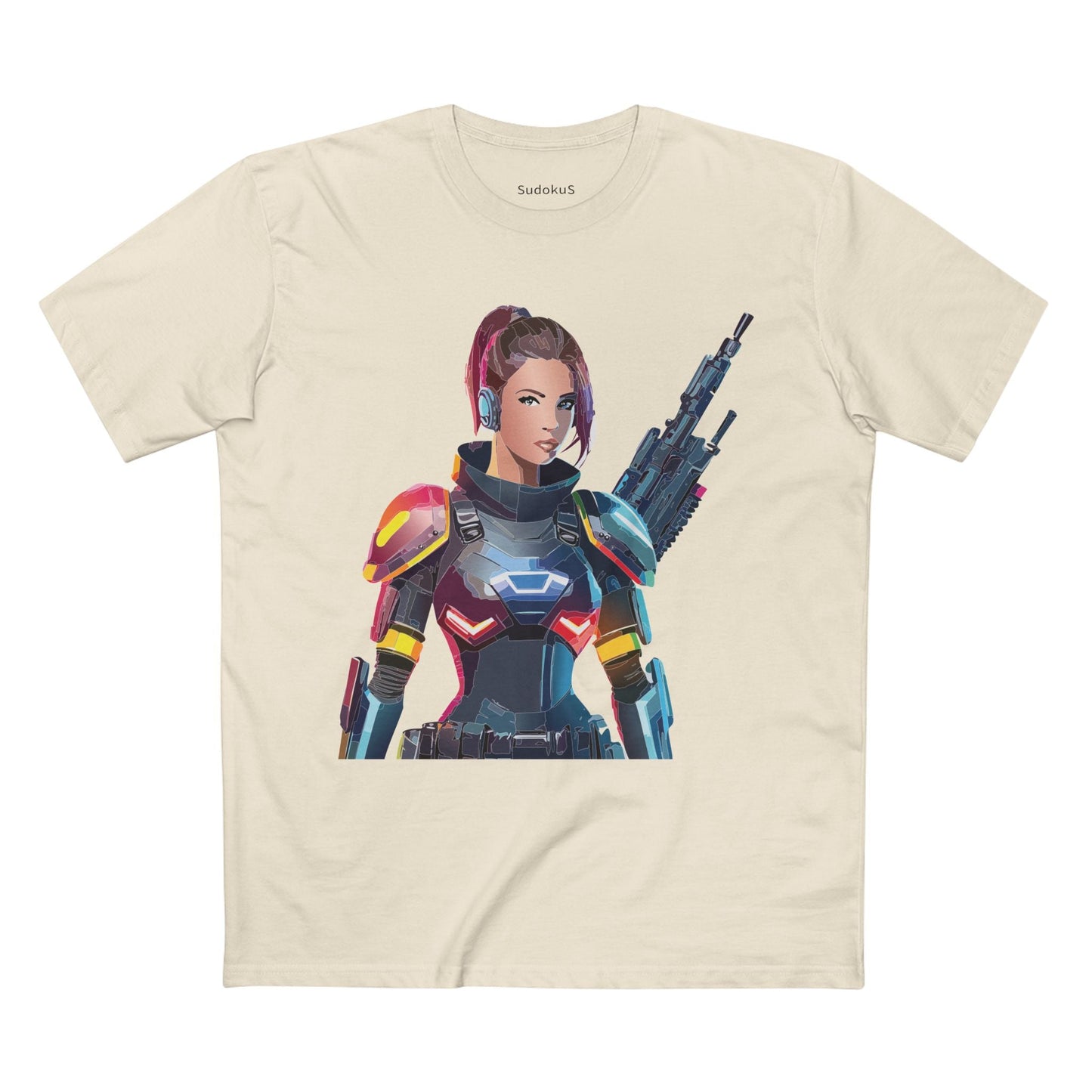 Army-woman Graphic Unisex 100 Cotton Staple Tee 22