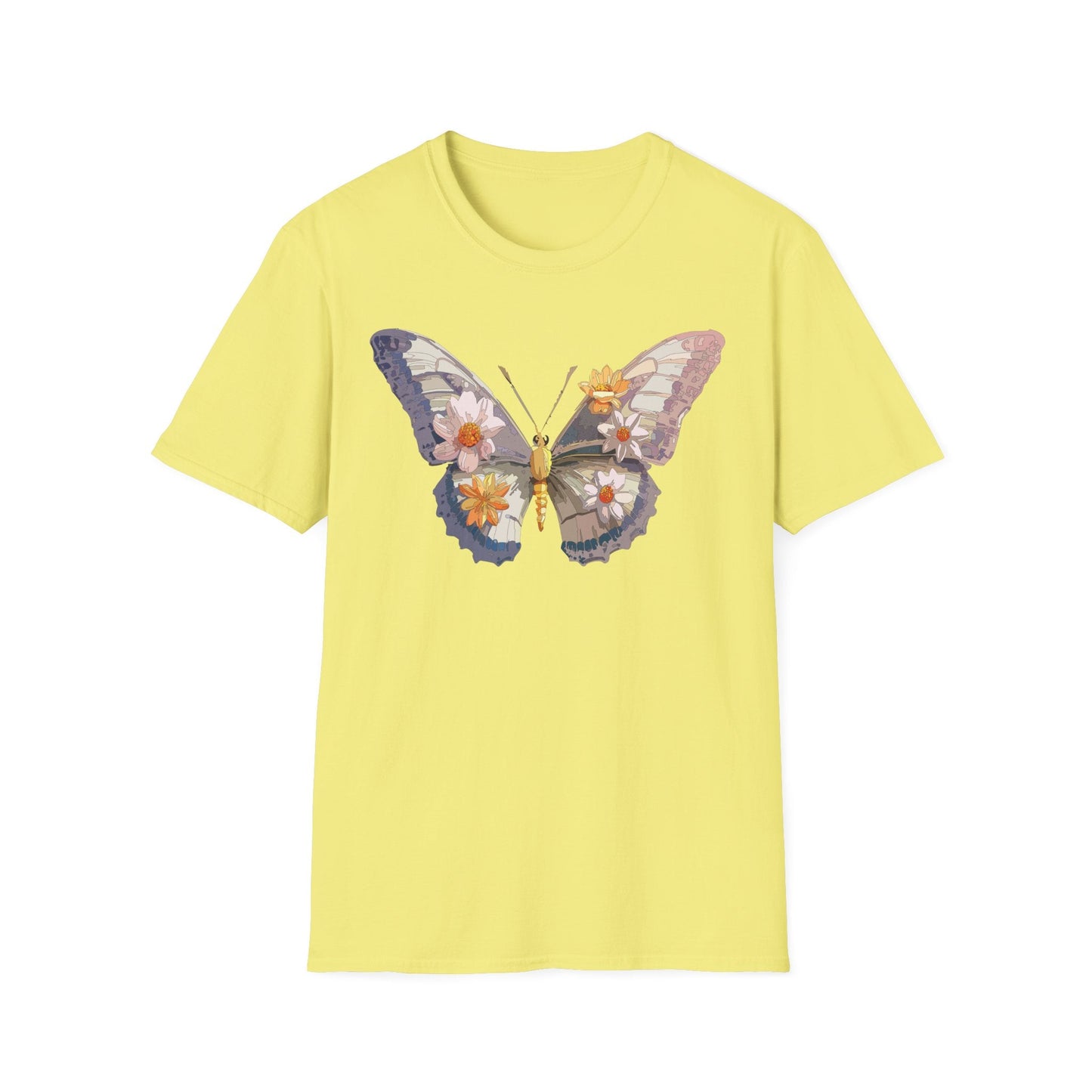 Butterfly Shirt Unisex Short Sleeve Tee Monarch Butterfly Design Gildan Softstyle 64000
