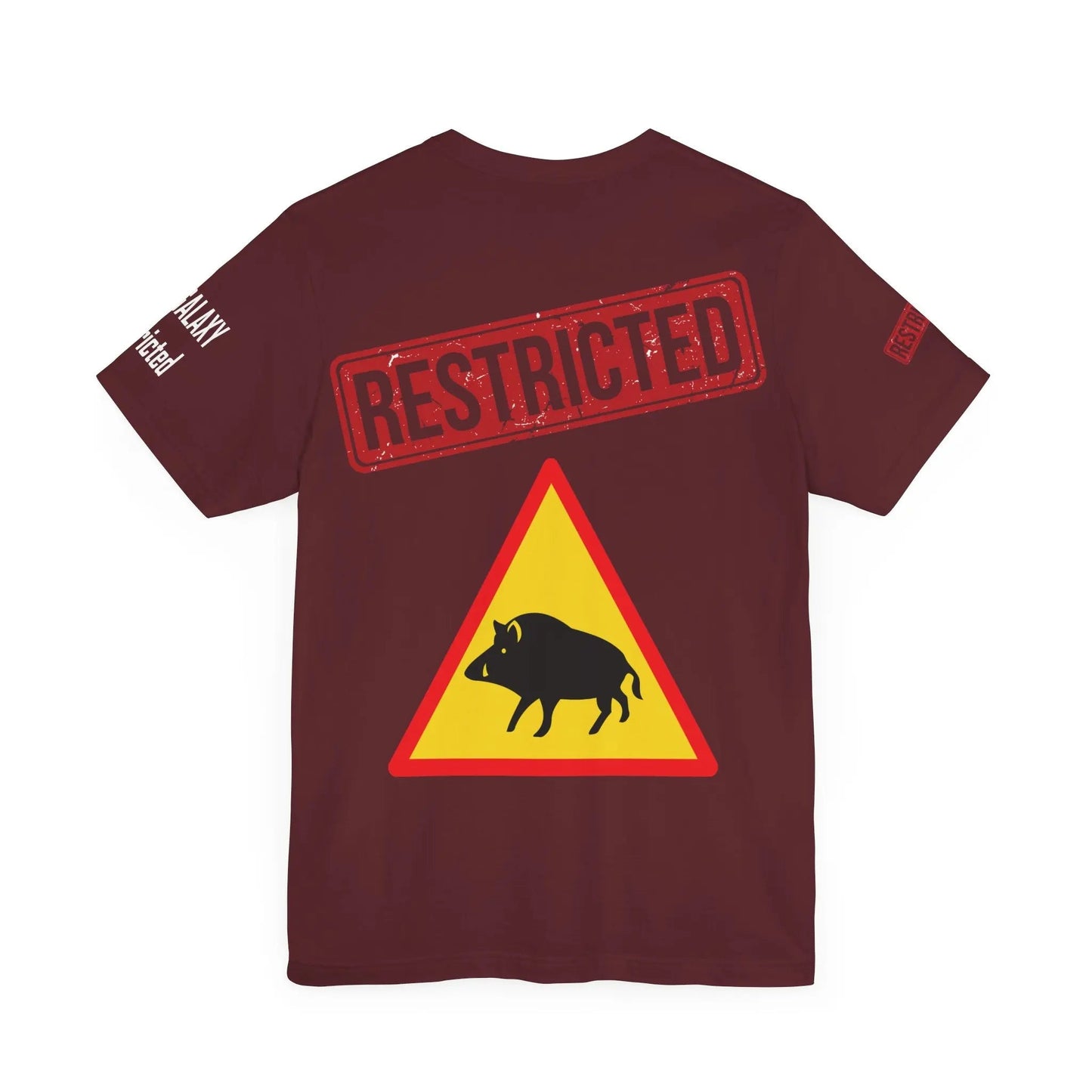 Tee Shirt With Red Stamp From Bad Galaxy Made To Order 100 Percent Cotton USA Printed With Eco Inks