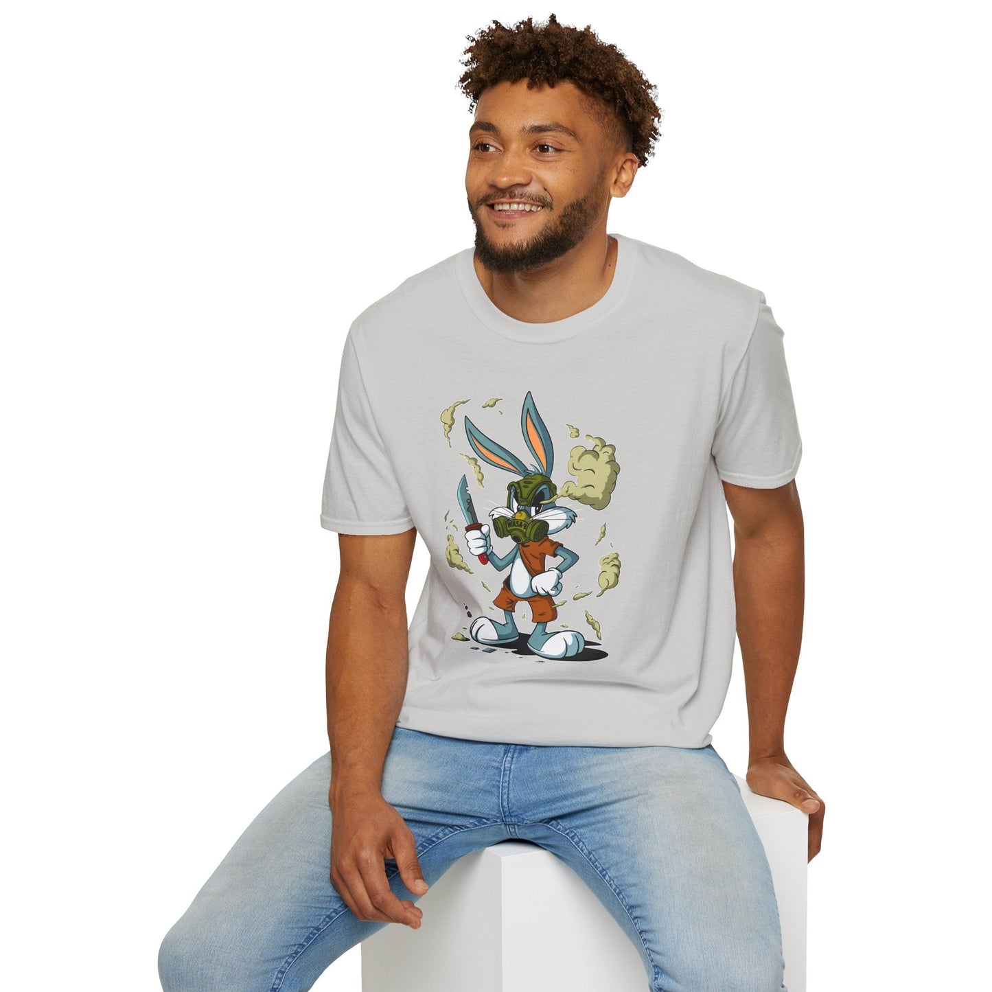 Bugs Bunny T Shirt Unisex Cartoon Graphic Tee Softstyle Gildan 64000 Short Sleeve