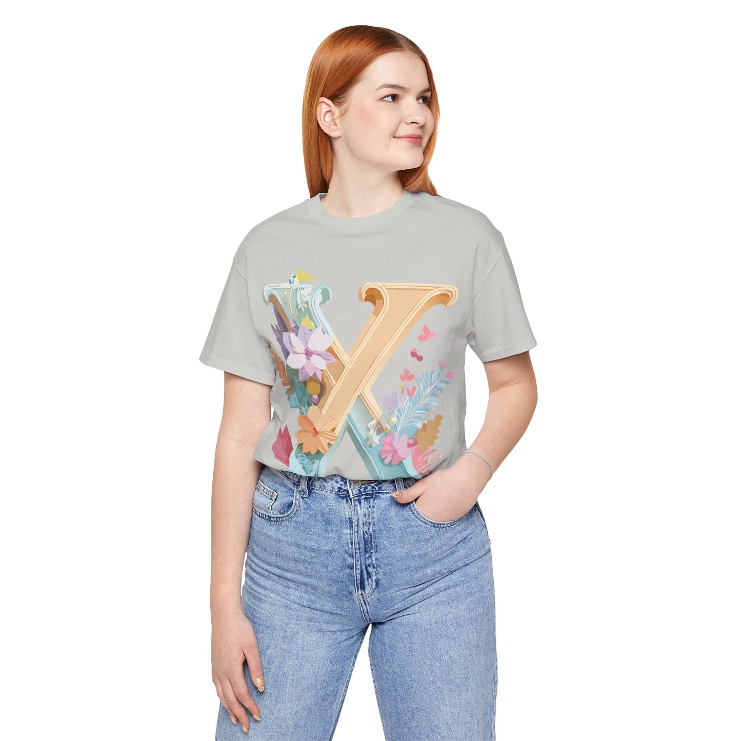 Letter X Shirt Unisex Graphic Tee Adelpha Vintage Inspired Artwork Short Sleeve Edition