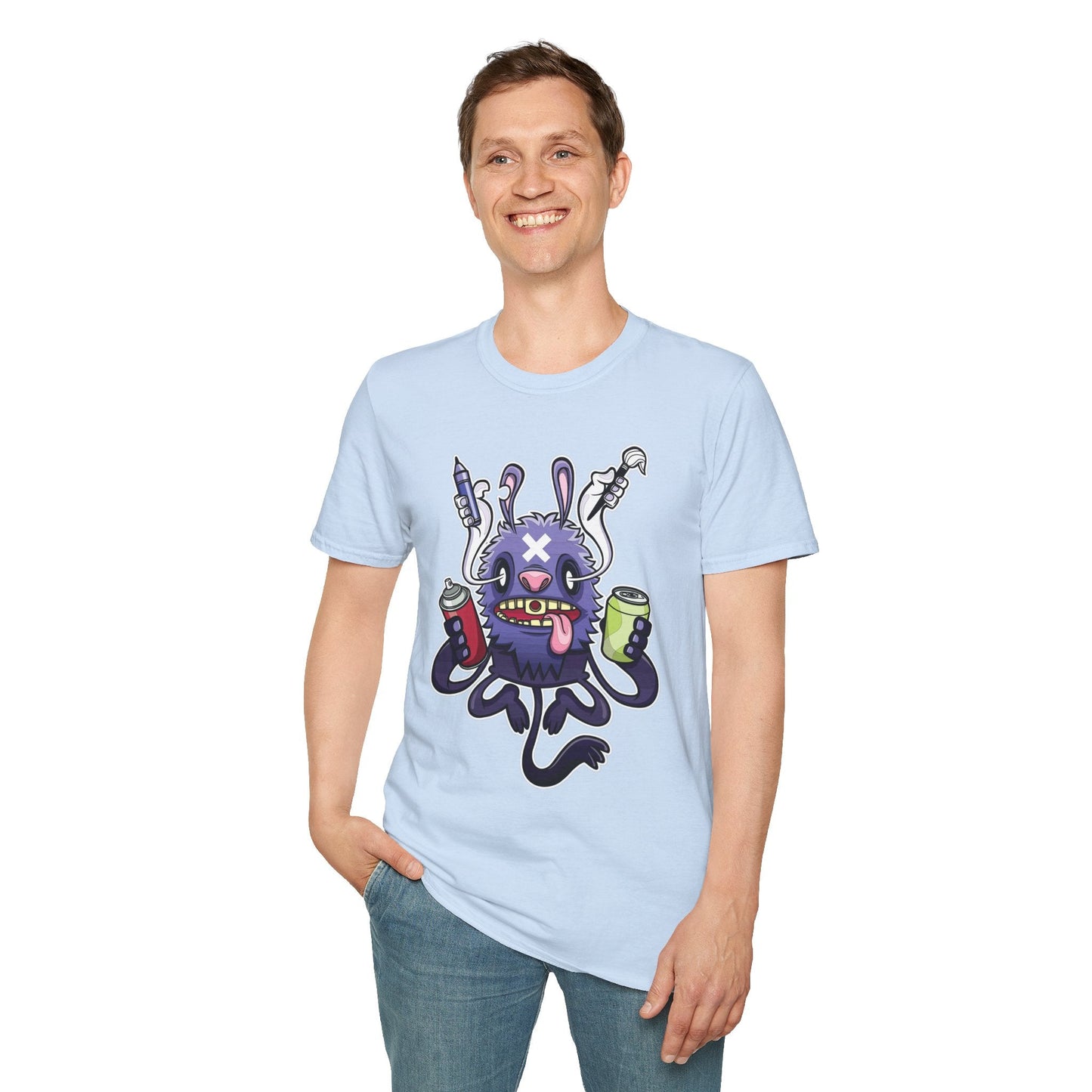 Cartoon T Shirt Animation T Shirt Funny Tee Shirt Unisex Softstyle Gildan 64000 Art Design