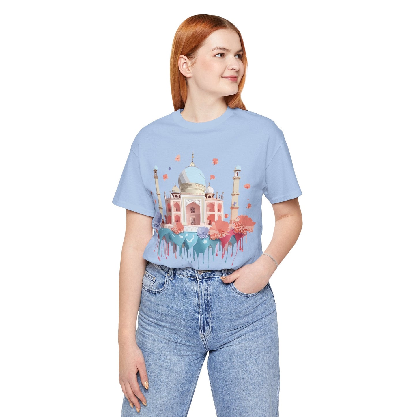 Unisex Taj Mahal Graphic Tee Vintage Inspired Shirt By Adelpha Art Design Collection