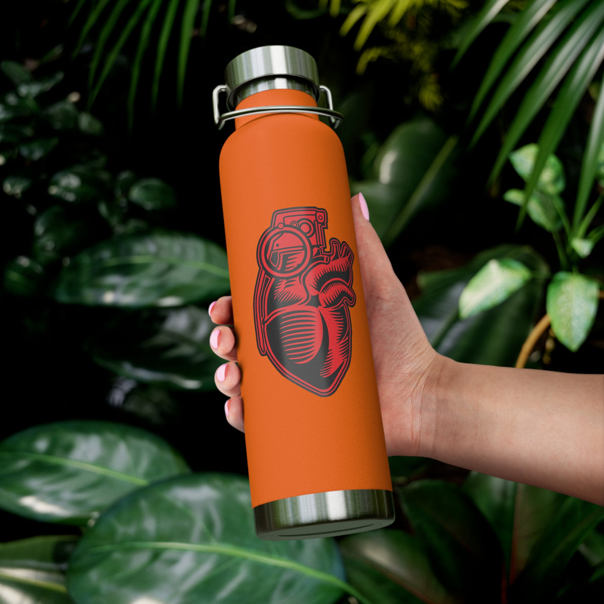 22oz Copper Insulated Water Bottle with Cartoon Design - CV89
