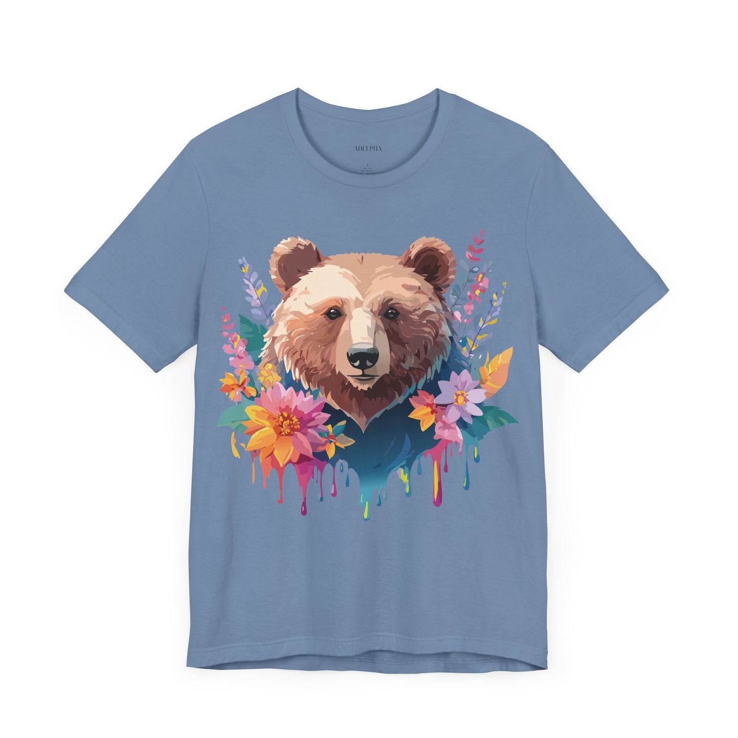 Bear Graphic Unisex 100 Cotton Short Sleeve Art Design Vintage T-Shirt 5