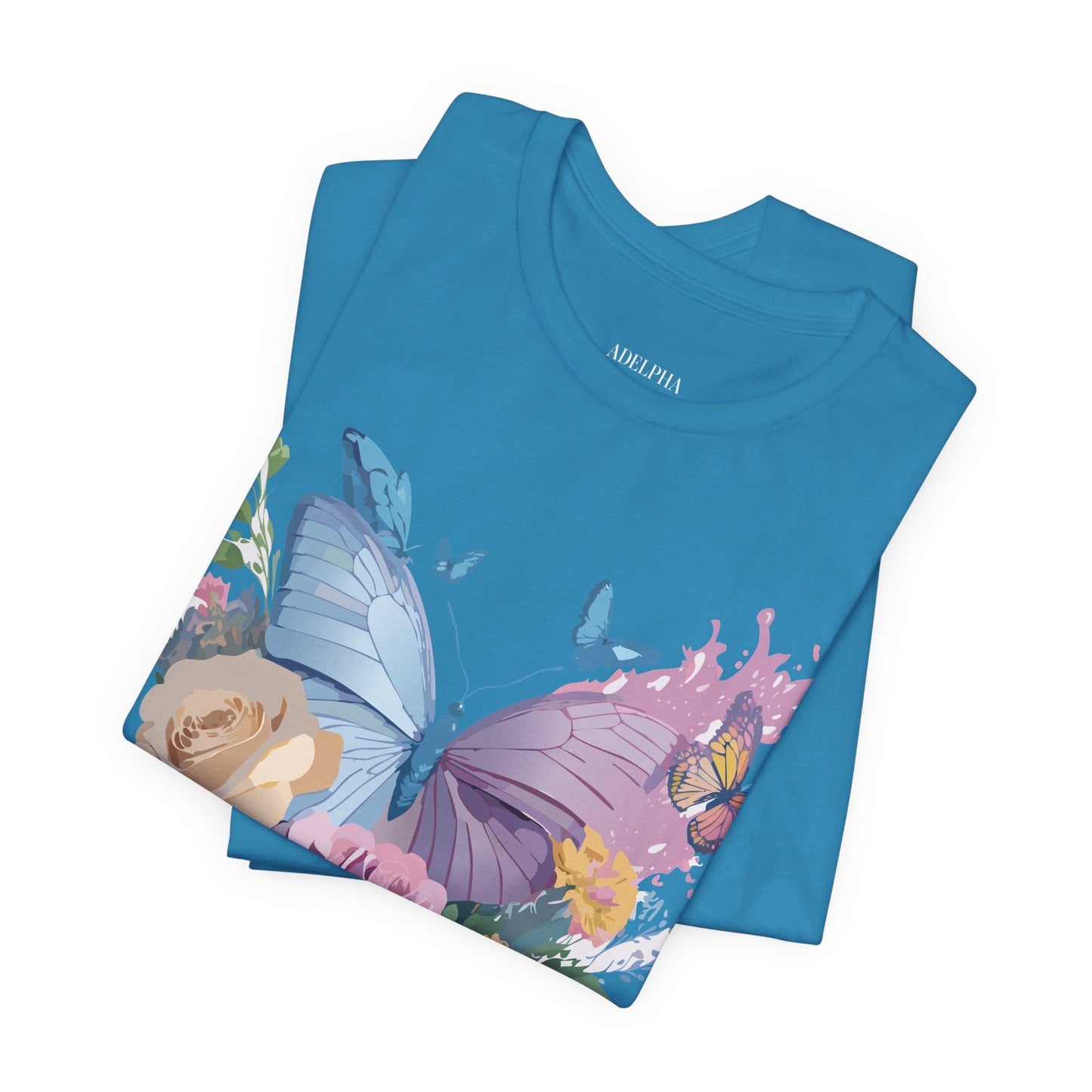 Butterfly Graphic Tee Unisex Vintage Art Design Adelpha Short Sleeve