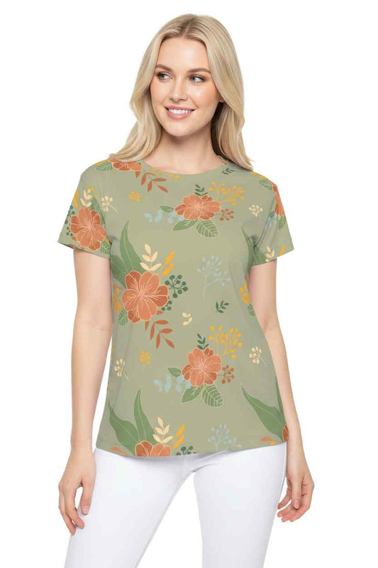 Women Poly Shirt with Floral Print F216
