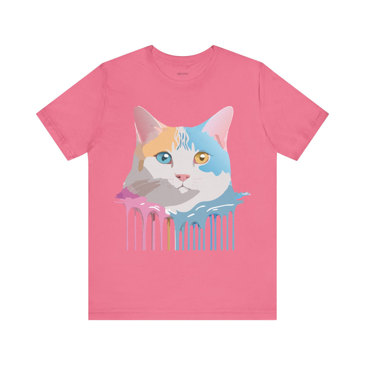 Cat Graphic Unisex Cotton Bella+Canvas Tee with Art Animal Design e109