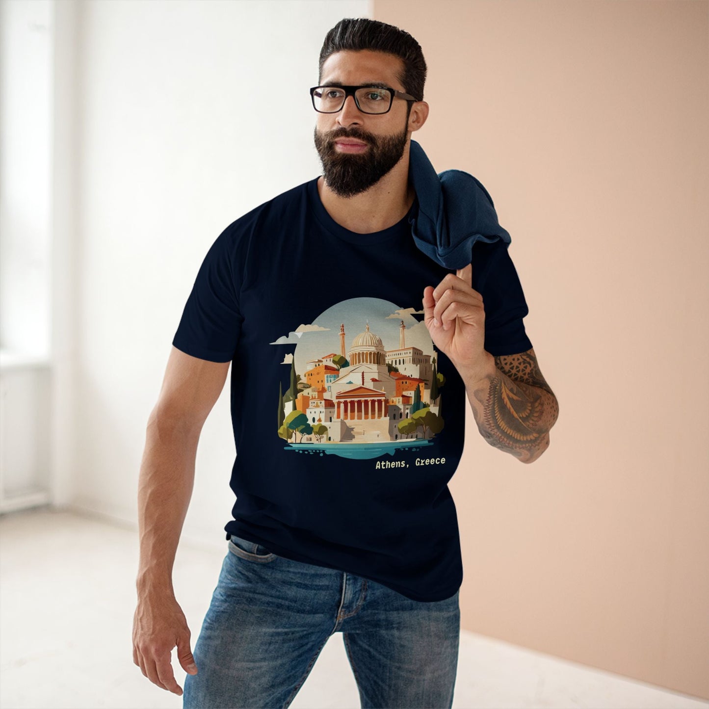 Greece Travel Shirt Unisex Premium Cotton Tee With Original Art Design From Retro2Nova