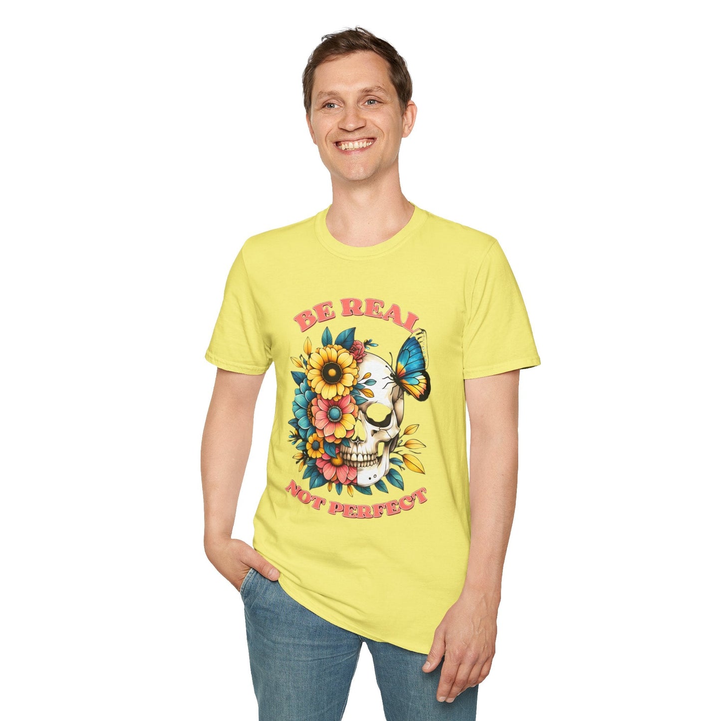 Gildan Skull Tee Shirt Unisex Skeleton Print Tee 100 Percent Ring Spun Cotton Softstyle
