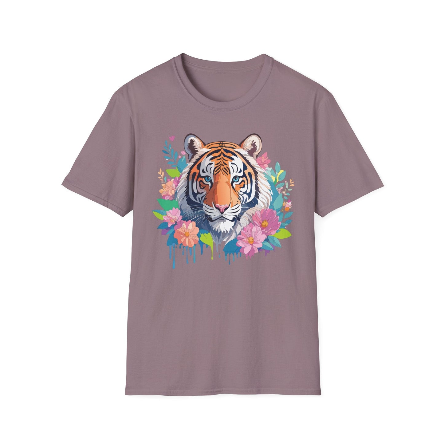 Tiger Themed Unisex Cotton Short Sleeve T Shirt Animal Print Tee