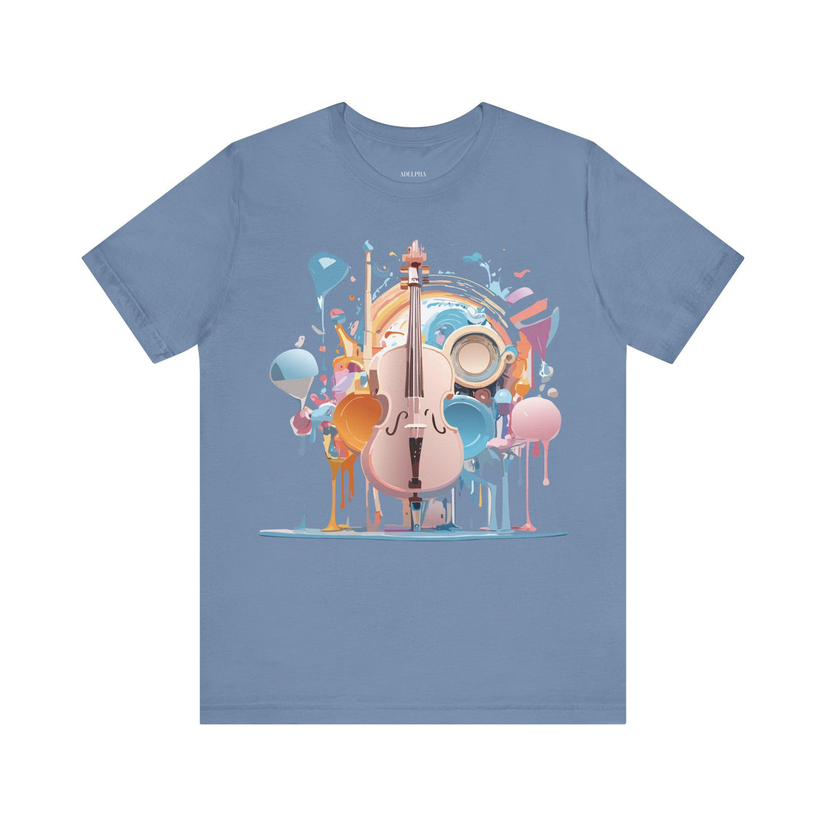 Music Graphic Unisex Cotton Bella+Canvas Tee with Art Design n155