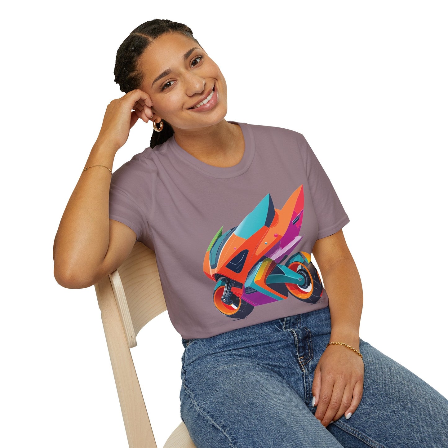 Bike Graphic Unisex Cotton Motorcycle Art Design Tee 3