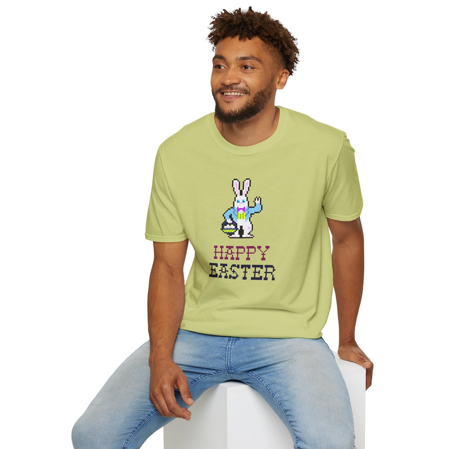 Funny Easter T Shirt With Signature And Prints Unisex Gildan Softstyle Cotton Tee Design