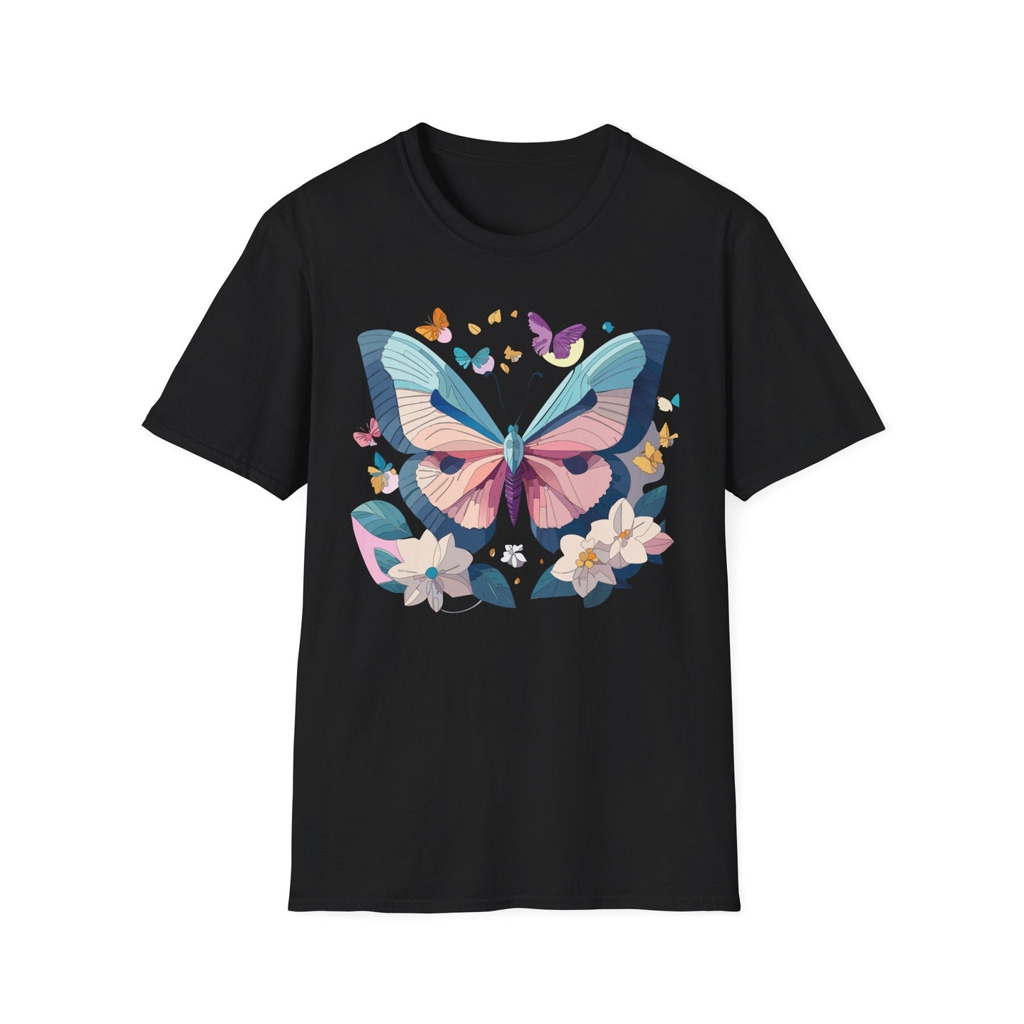 Butterfly Shirt Unisex T Shirt Softstyle Gildan 64000 Ring Spun Cotton Monarch Design