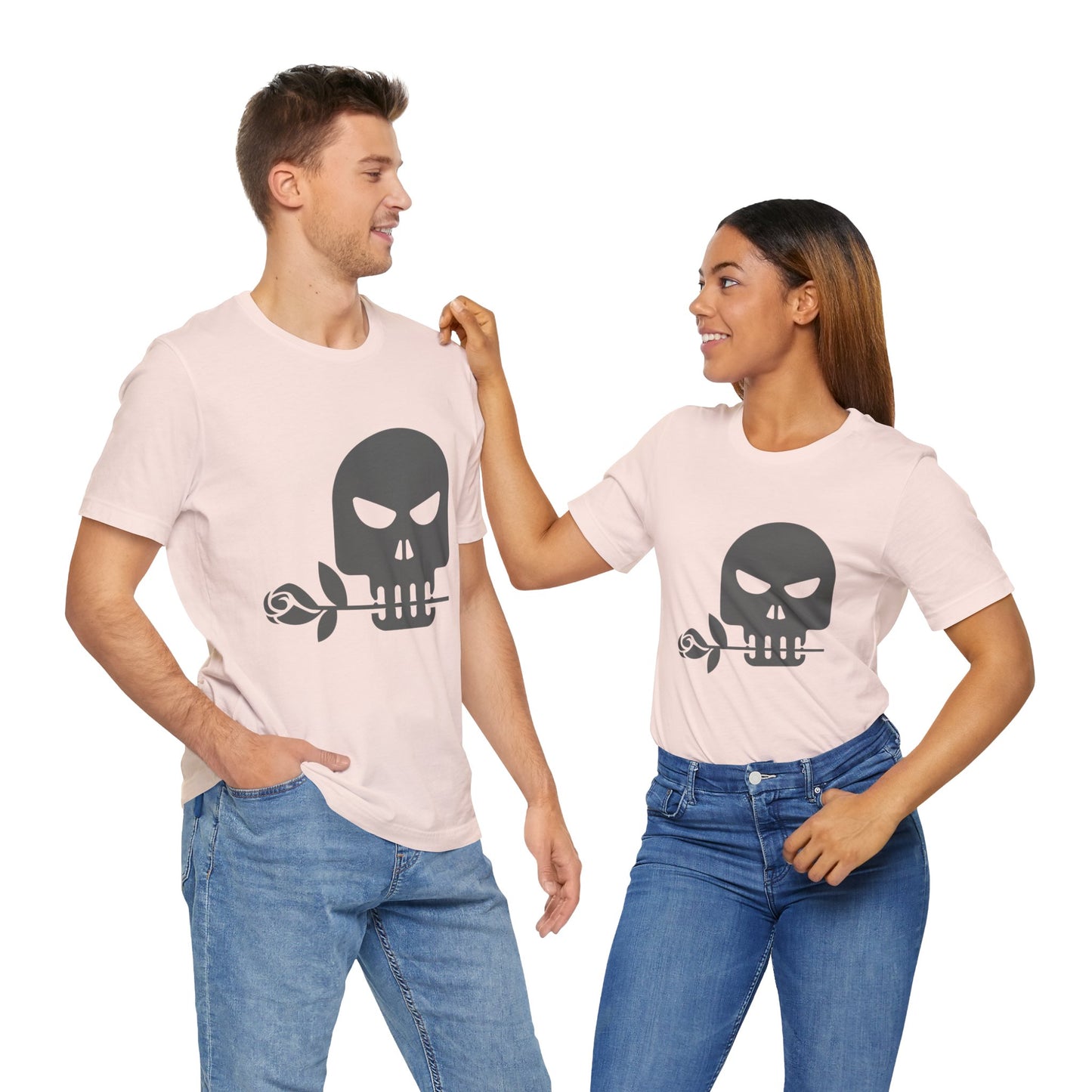 Unisex Cotton Tee Shirt with Skull