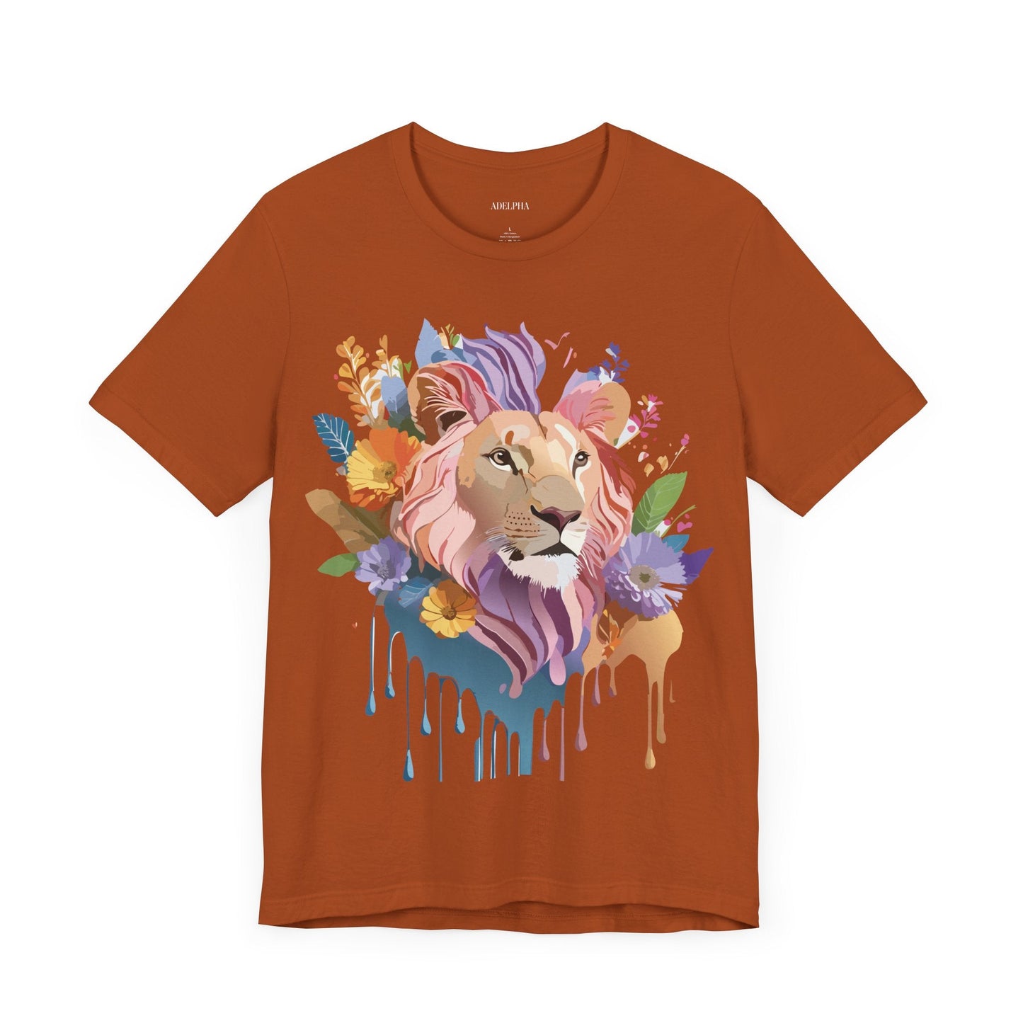 Lion Graphic Tee Unisex Short Sleeve Art Design From Adelpha Premium Vintage Inspired Tee