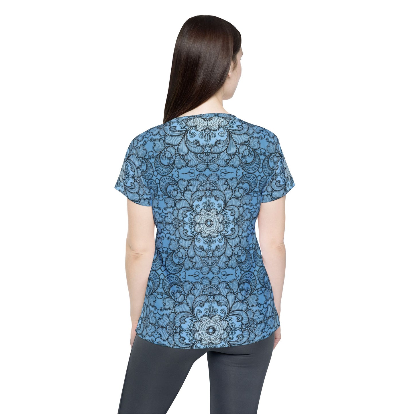 Lace Print Poly Shirt, Poly Shirt with Lace Print, Lace Shirt 30