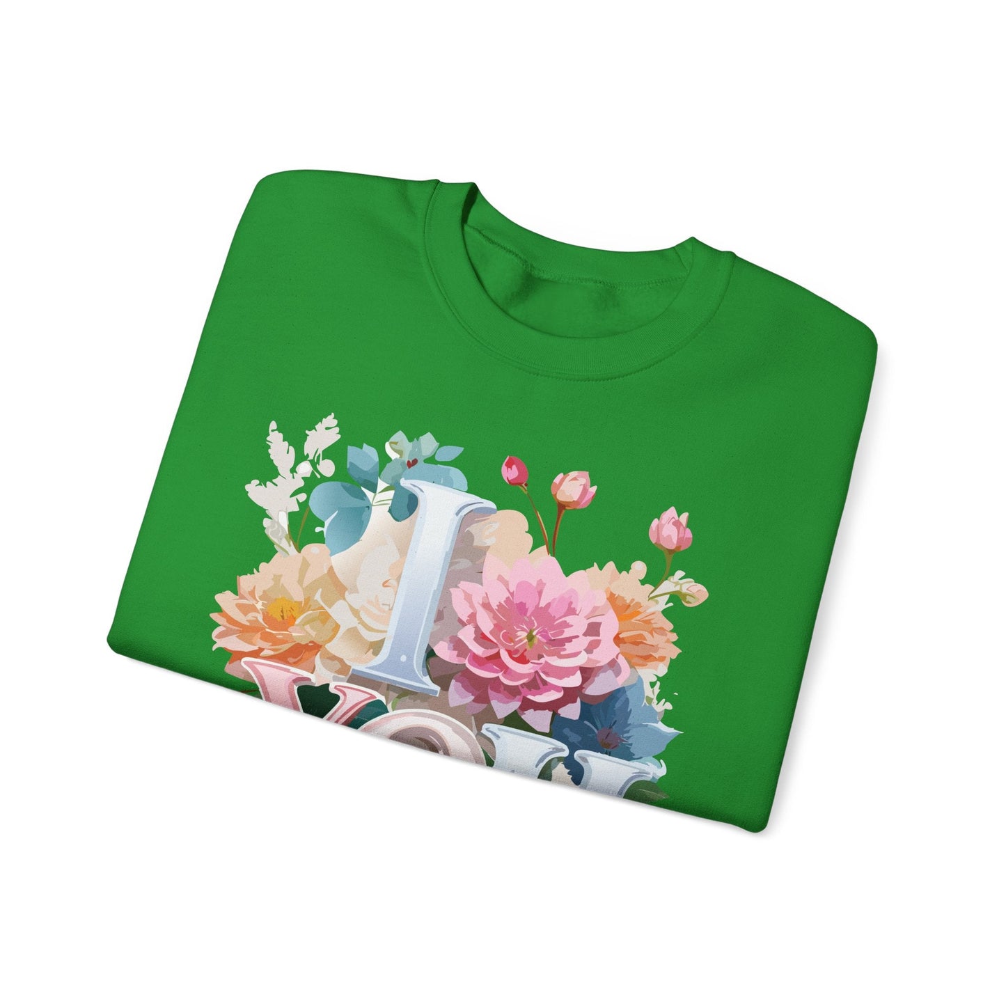 Floral Love Sweatshirt Valentines Day Unisex Crewneck Cozy Flower Design For All Season Wear