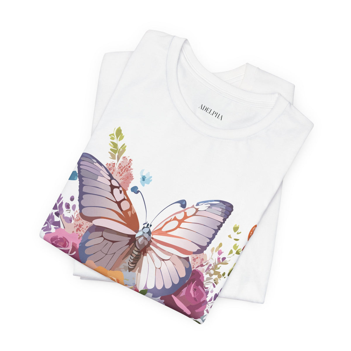 Butterfly Graphic Unisex Cotton Bella+Canvas Tee with Art Design n03