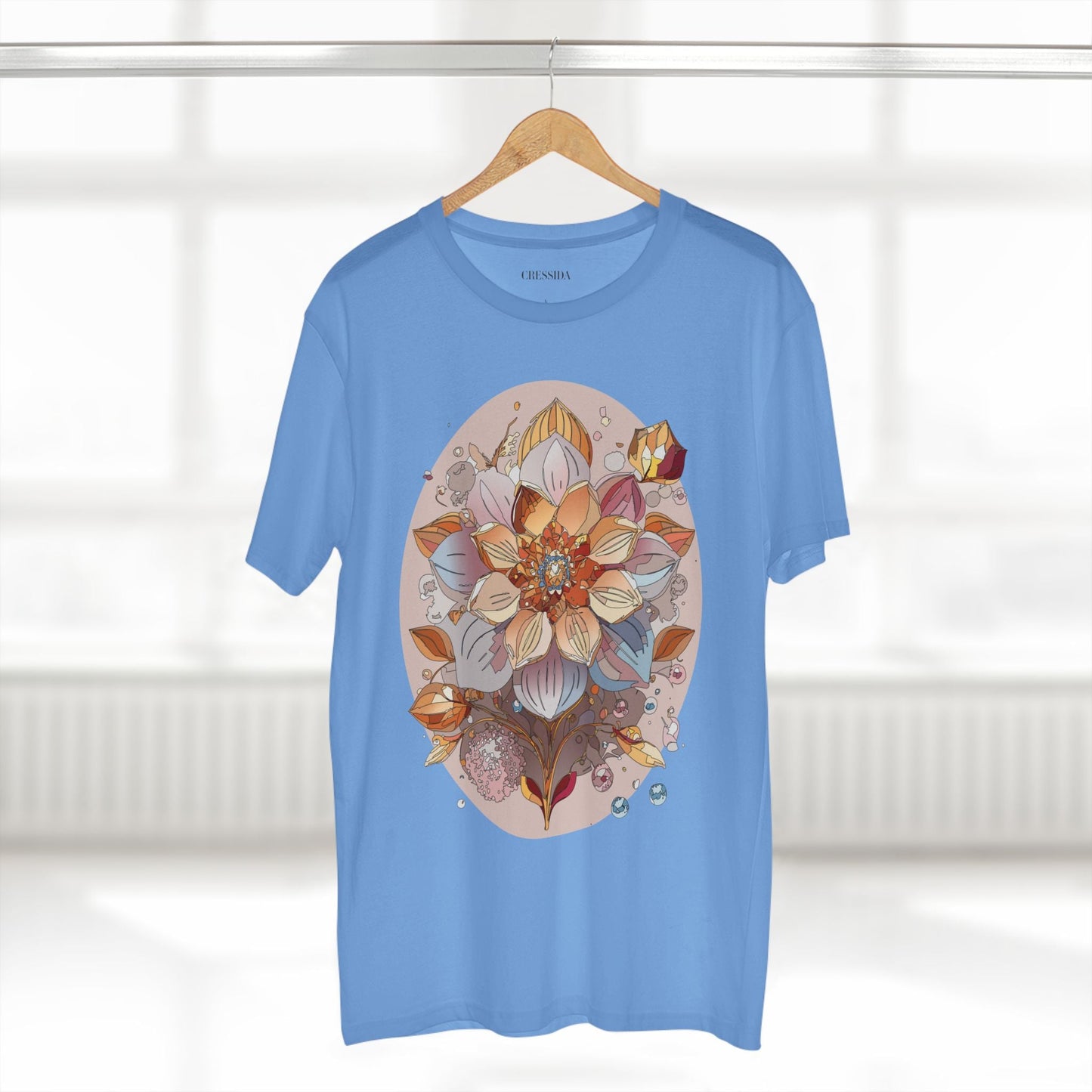 Floral Graphic T-Shirt Unisex 100 Cotton Art Design with Antique Flowers Tee 24