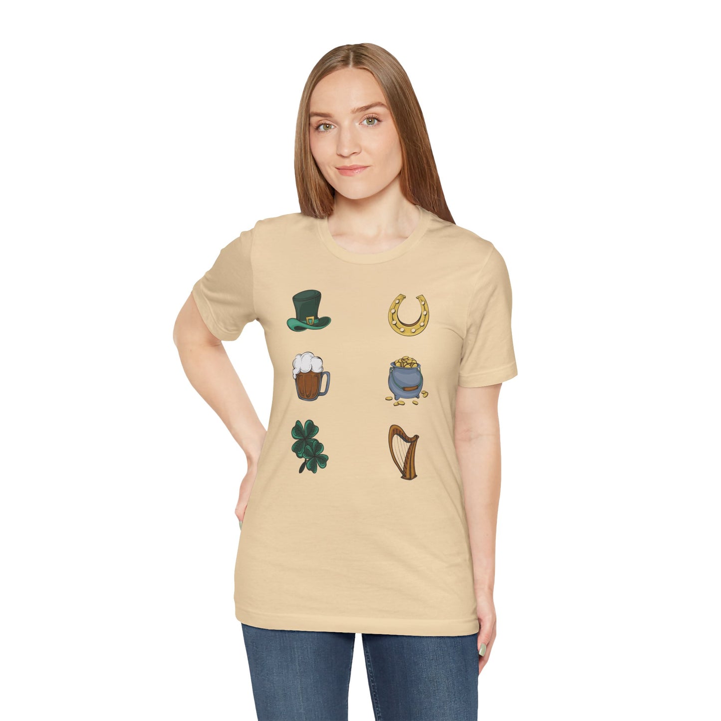 Unisex Cotton Tee Shirt with Lucky Prints