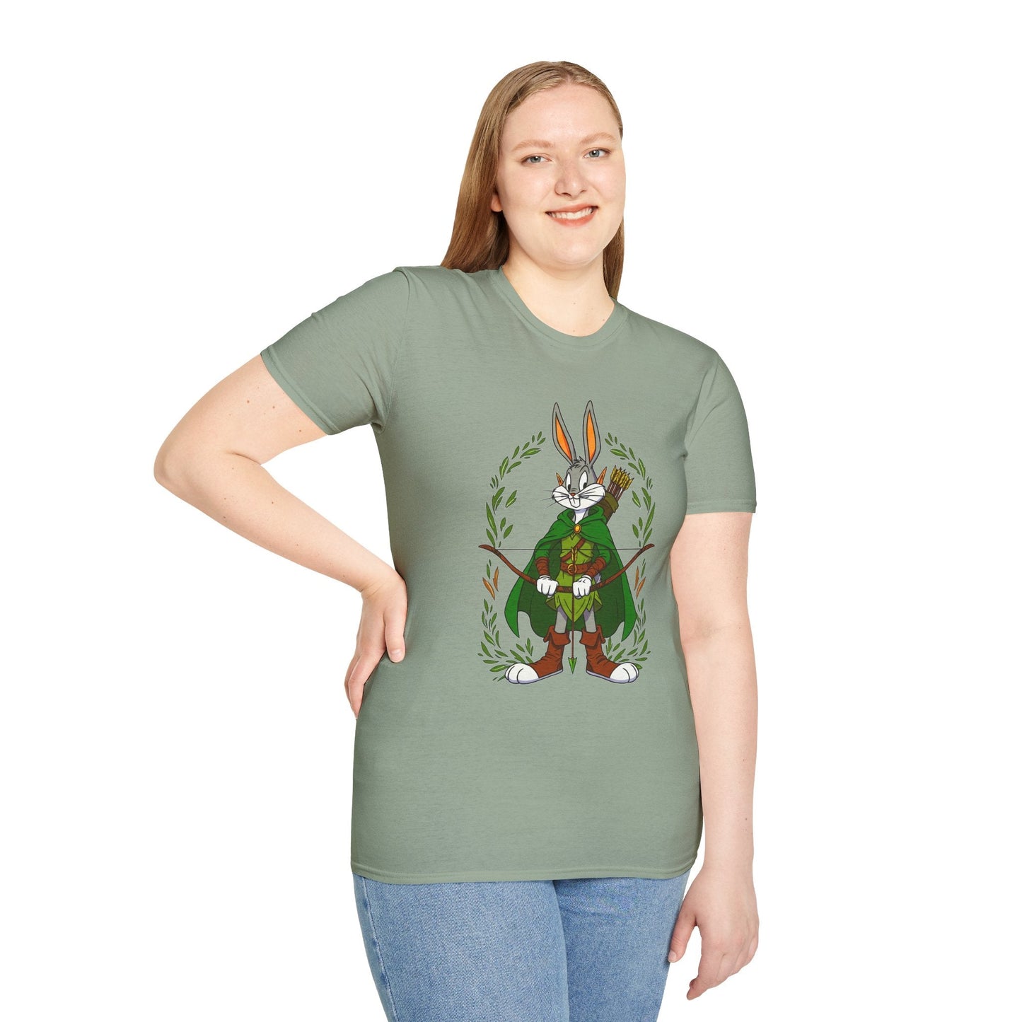 Cartoon Bunny Graphic Unisex Cotton Animal Animation Artwork Design Tee 46