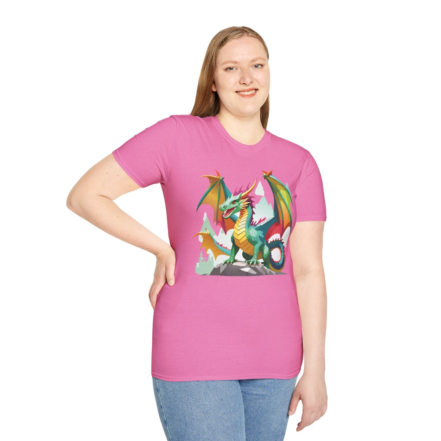 Dragon Graphic Unisex Cotton Softstyle Art Design Tee With Animals 2