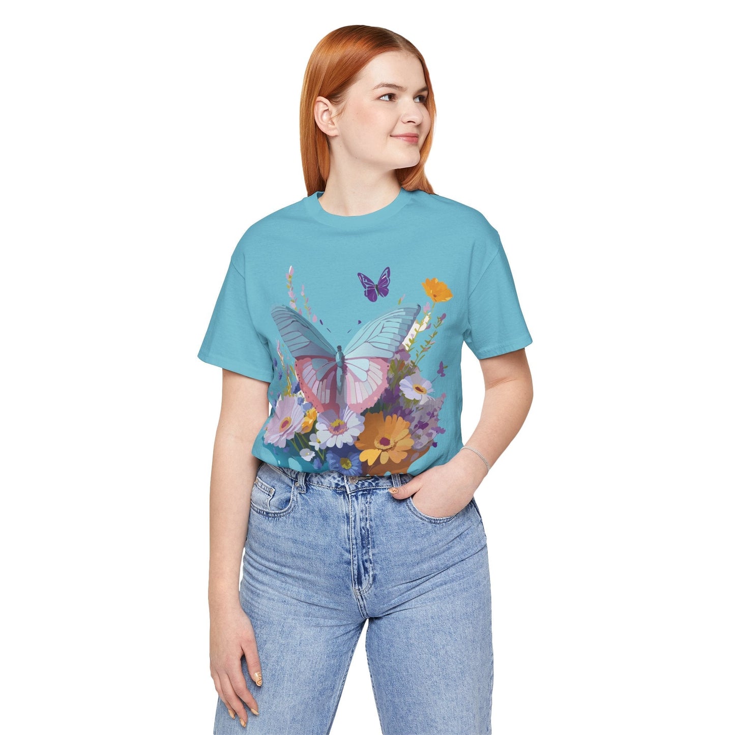 Butterfly Graphic Tee Unisex Short Sleeve Jersey Vintage Artwork Adelpha
