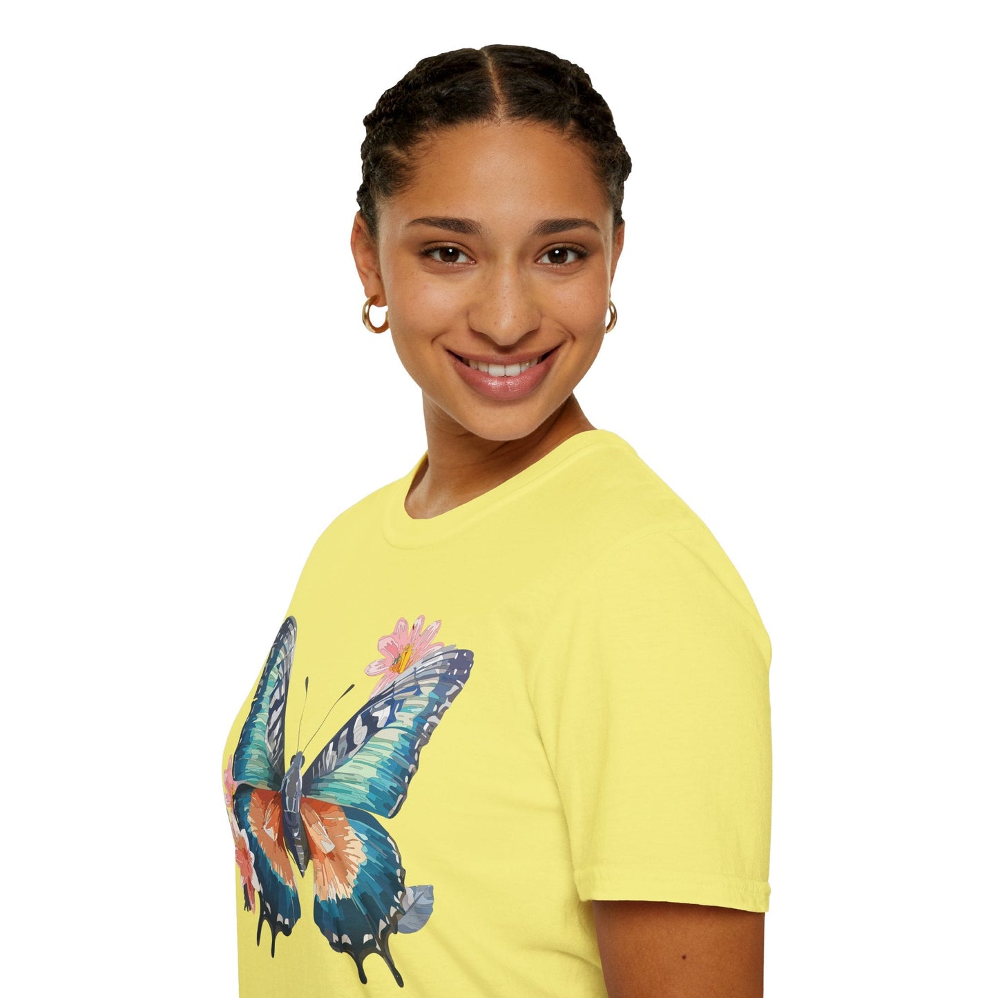 Butterfly T Shirt Unisex Cotton Tee Monarch Butterfly Design Softstyle 64000 Gildan Brand Quality