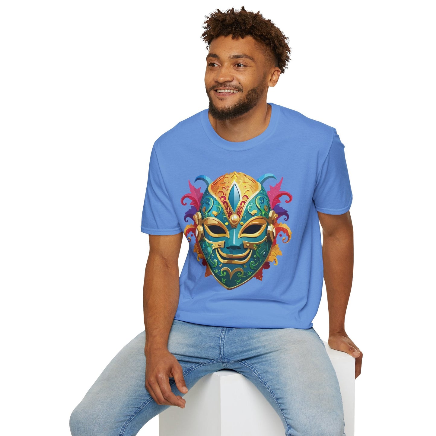 Mask Graphic Unisex Cotton Masquerade Design Artwork Tee 13