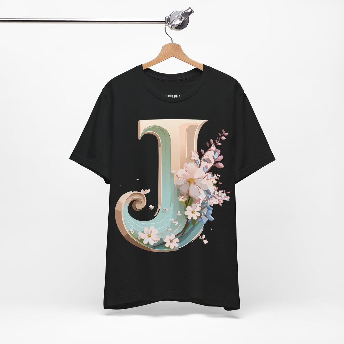 Letter J Graphic Unisex Cotton Bella+Canvas Tee with Art Letter Design