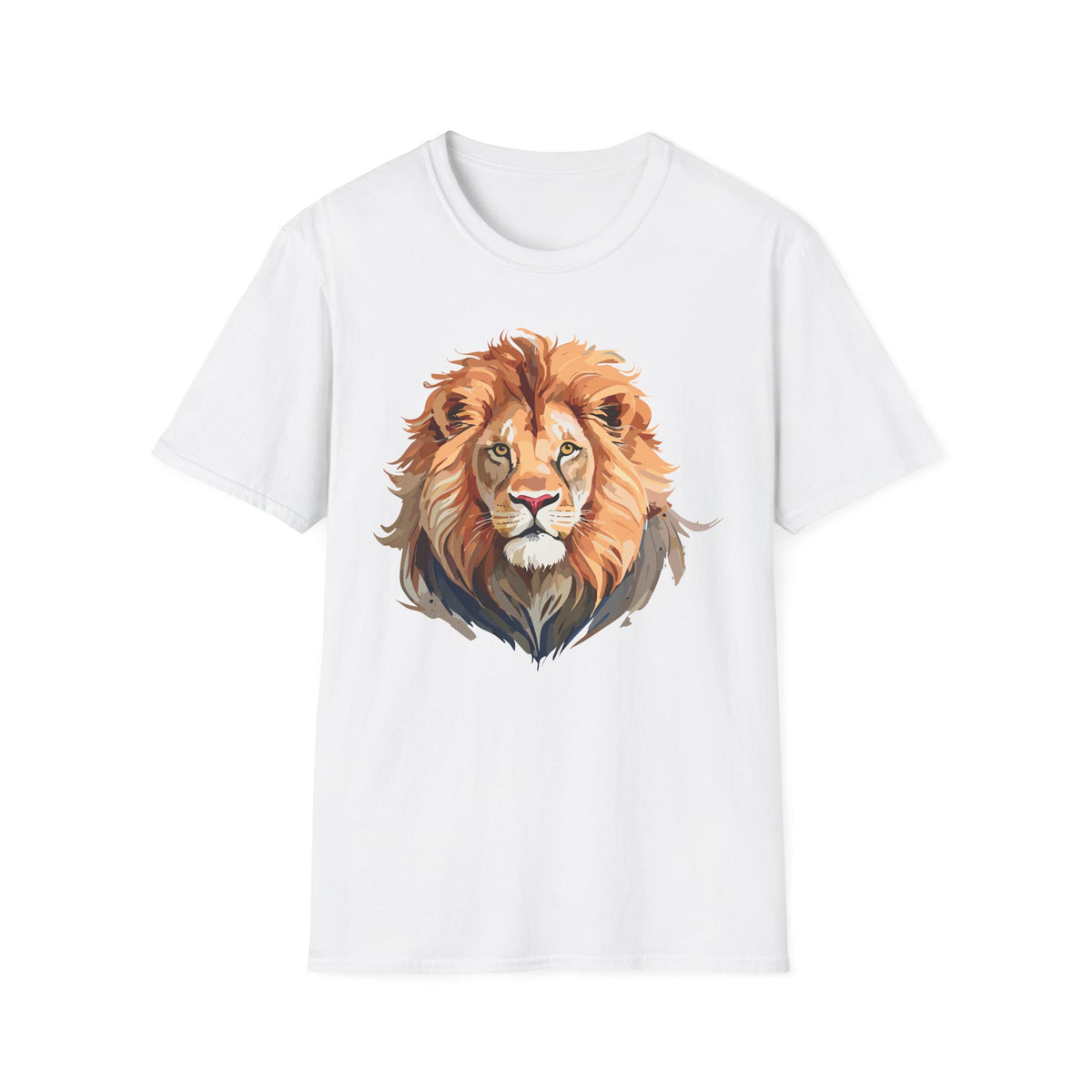 Majestic Lion Portrait T-Shirt | Realistic Watercolor Animal Tee