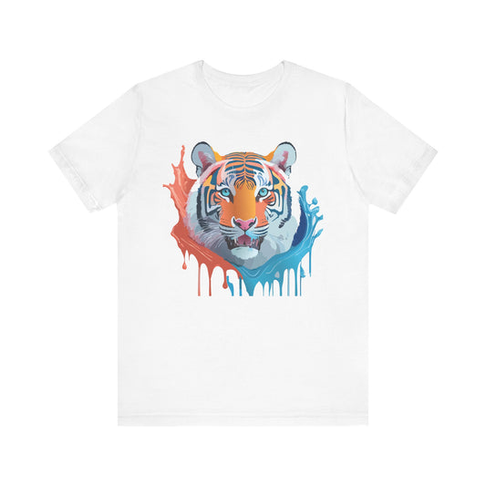 Unisex Tiger Tee, Animal Shirt, Tee Shirt with Tiger, Art T-Shirt, Animal Tees, Big Cat Shirt, Art Design T-Shirt 5