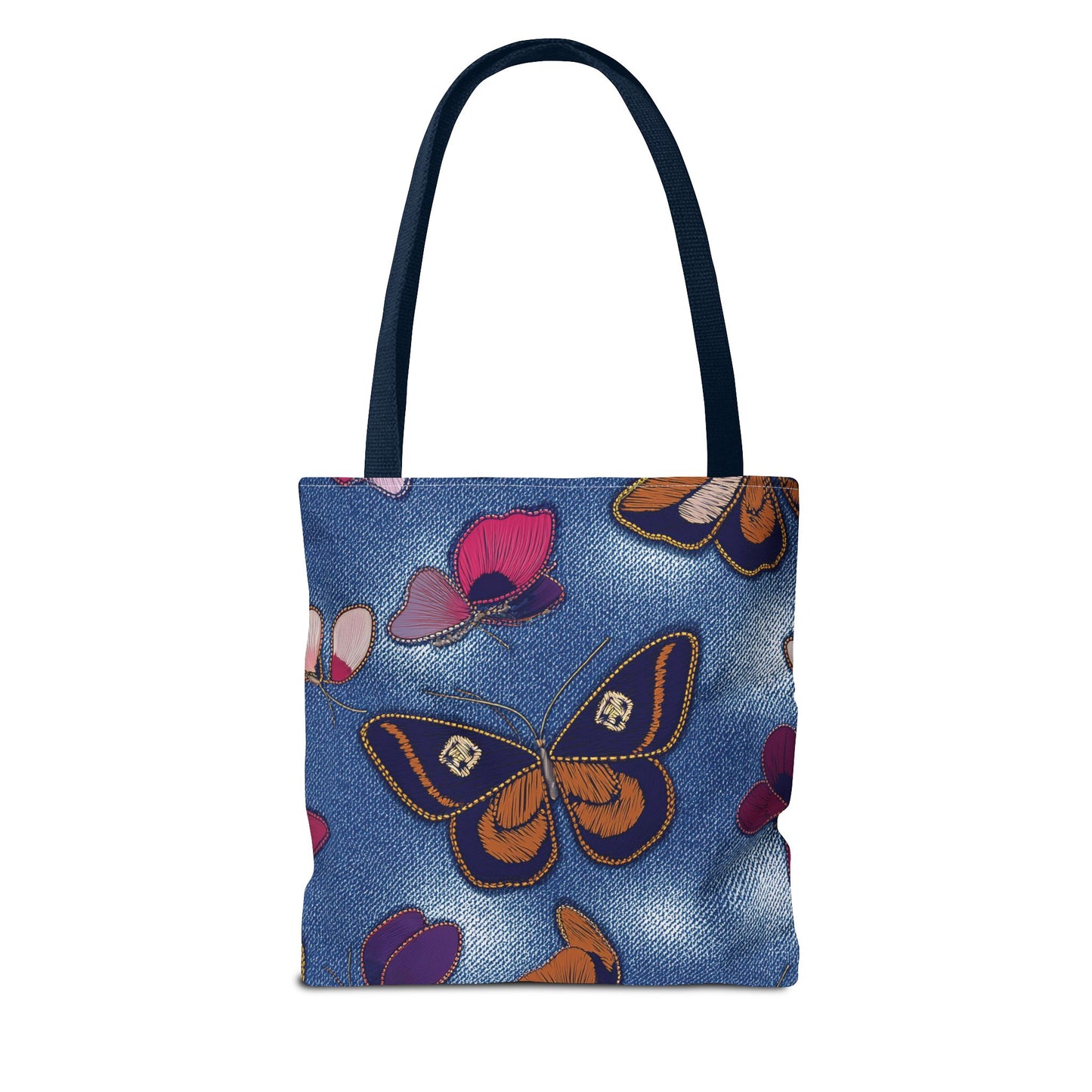 Denim Fabric Imitation Print Unisex Canvas Bag Poly Spun 3 Sizes Tote Bag 174