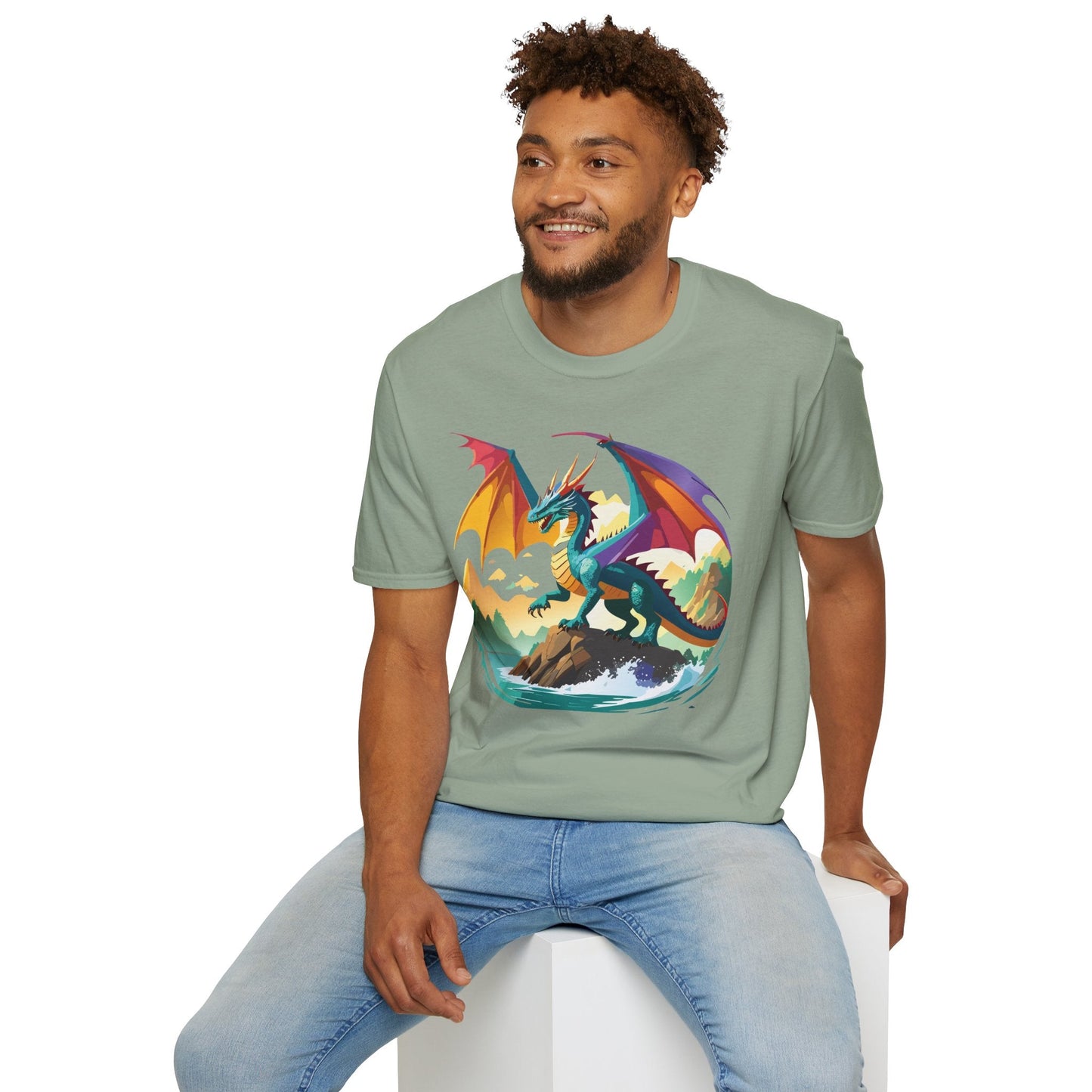 Dragon T Shirt Unisex Dragon Shirt Animal Design Softstyle Tee 100 Percent Cotton