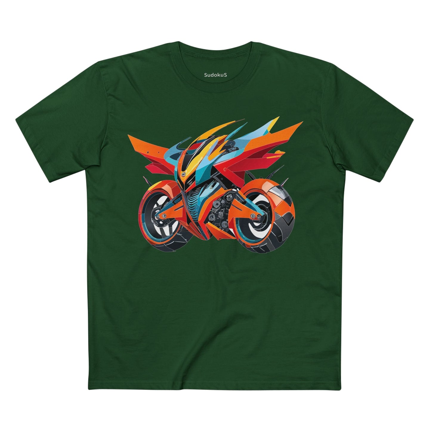 Moto Bike Graphic Unisex 100 Cotton Staple Tee 1