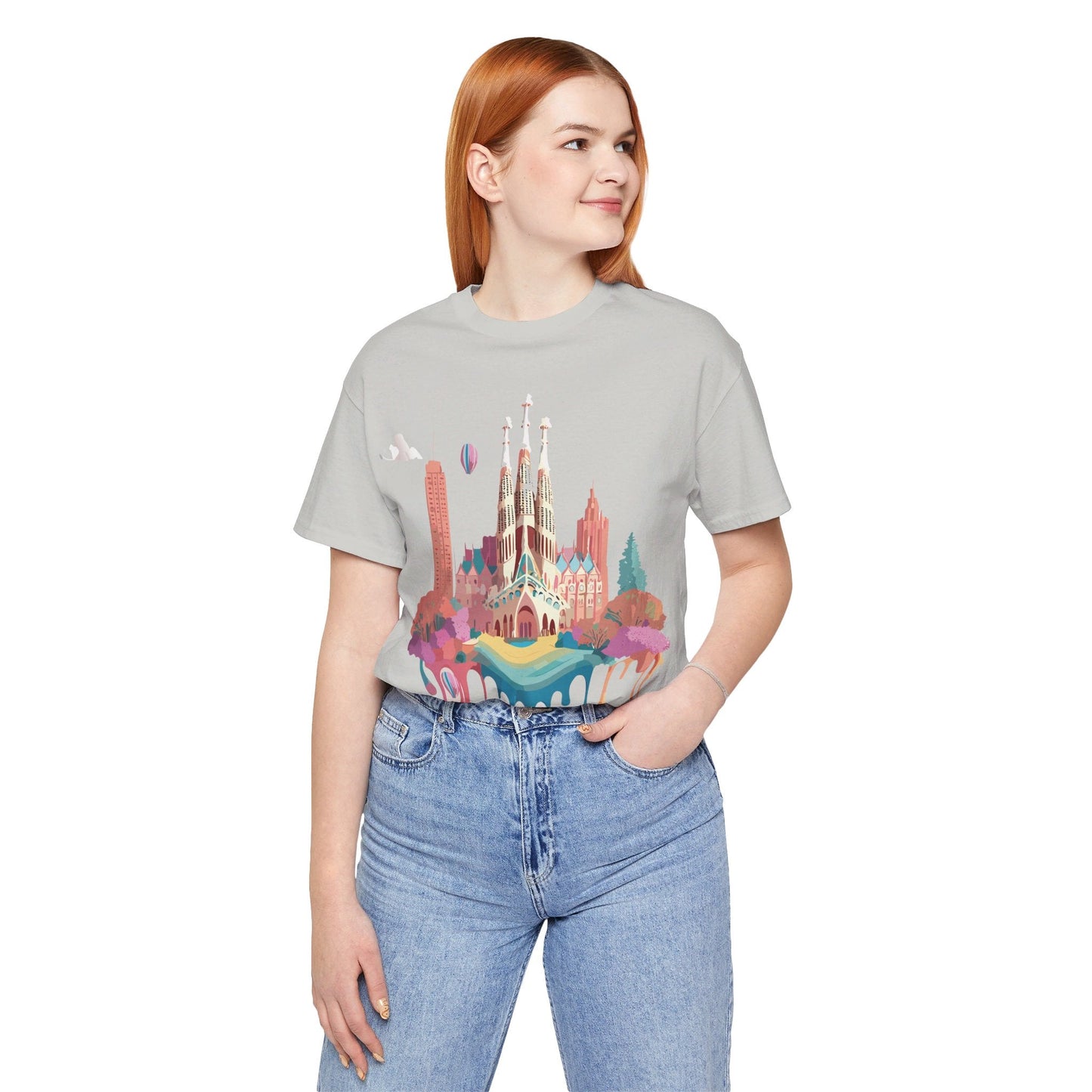 Adelpha Graphic Tee Barcelona Style Unisex Jersey Short Sleeve Vintage Inspired Shirt Casual Wear