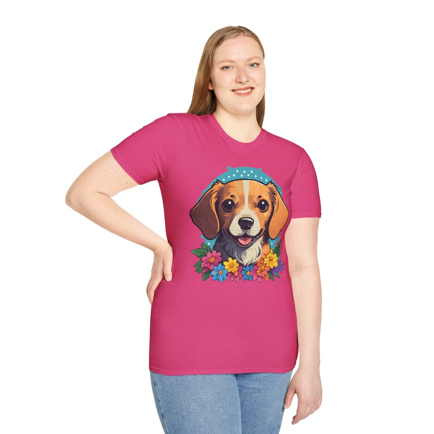 Dog Shirt Unisex Animal Tee Softstyle Cotton Ring Spun Comfort