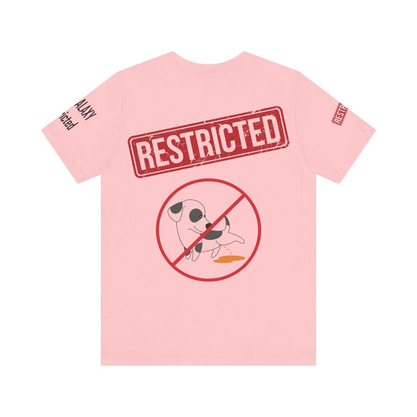 Tee Shirt With Red Stamp From Bad Galaxy Eco Friendly 100 Percent Cotton Printed In USA
