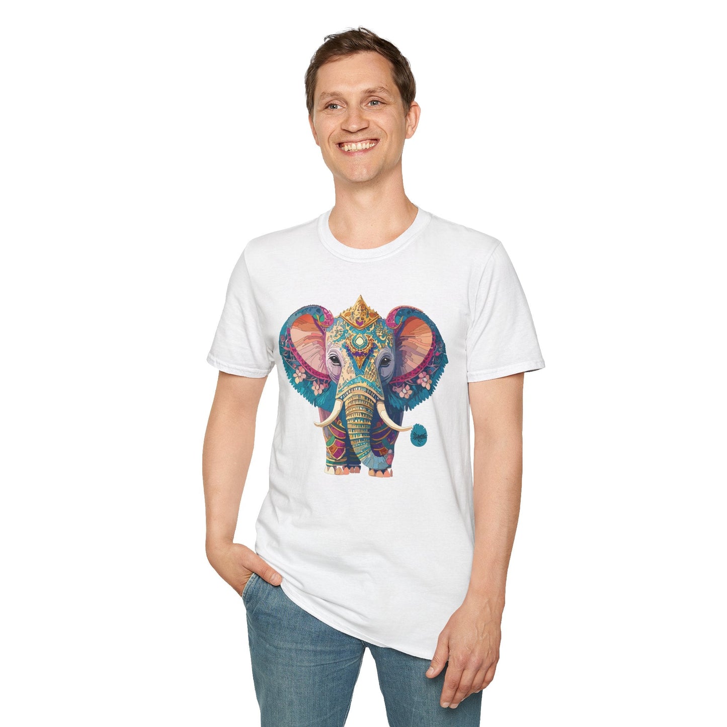Elephant Shirt Unisex Animal Tee Softstyle 100 Percent Ring Spun Cotton Gildan 64000