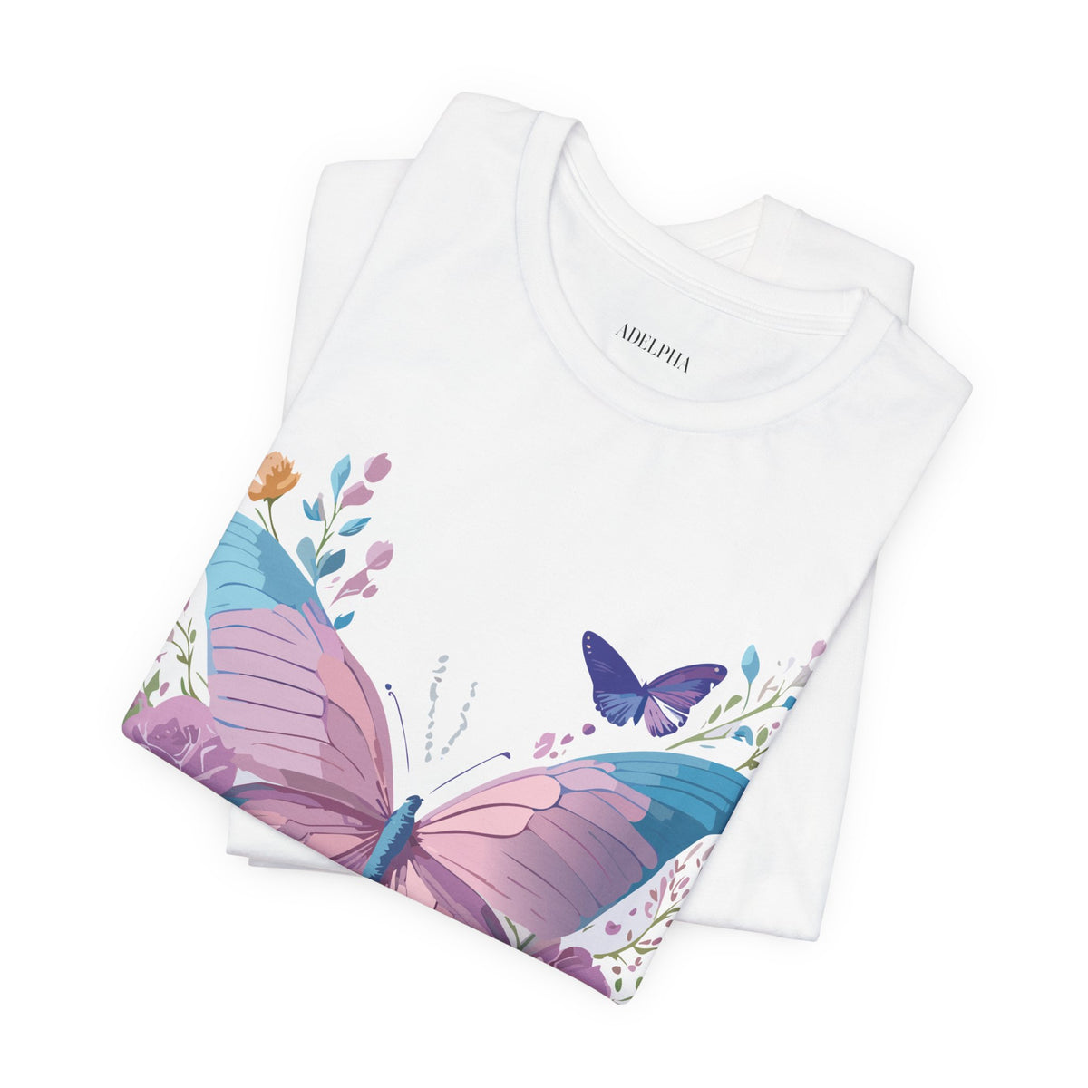 Butterfly Graphic Unisex Cotton Bella+Canvas Tee with Art Design n110