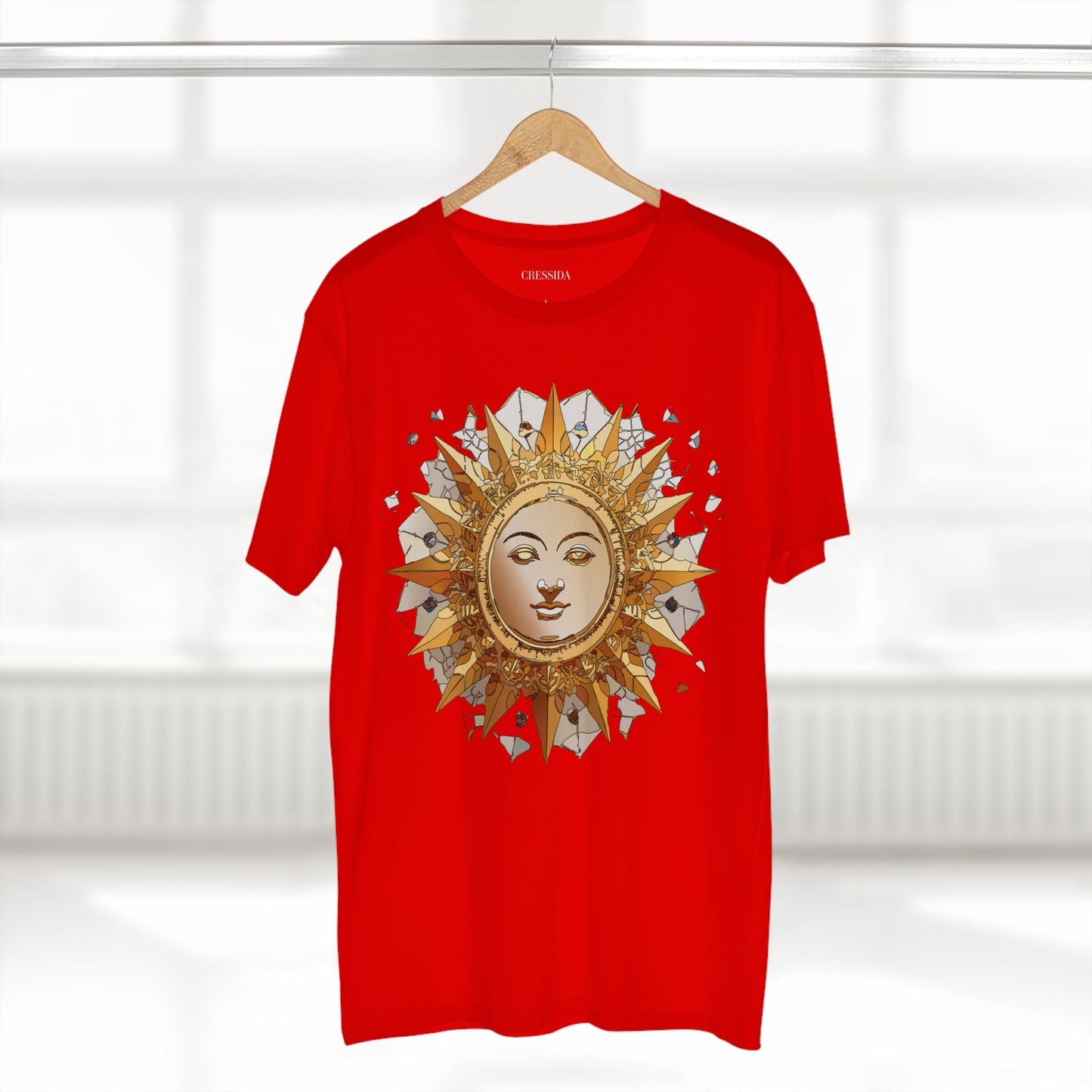 Gold Sun Graphic Unisex 100 Cotton T-Shirt with Golden Art Design 19