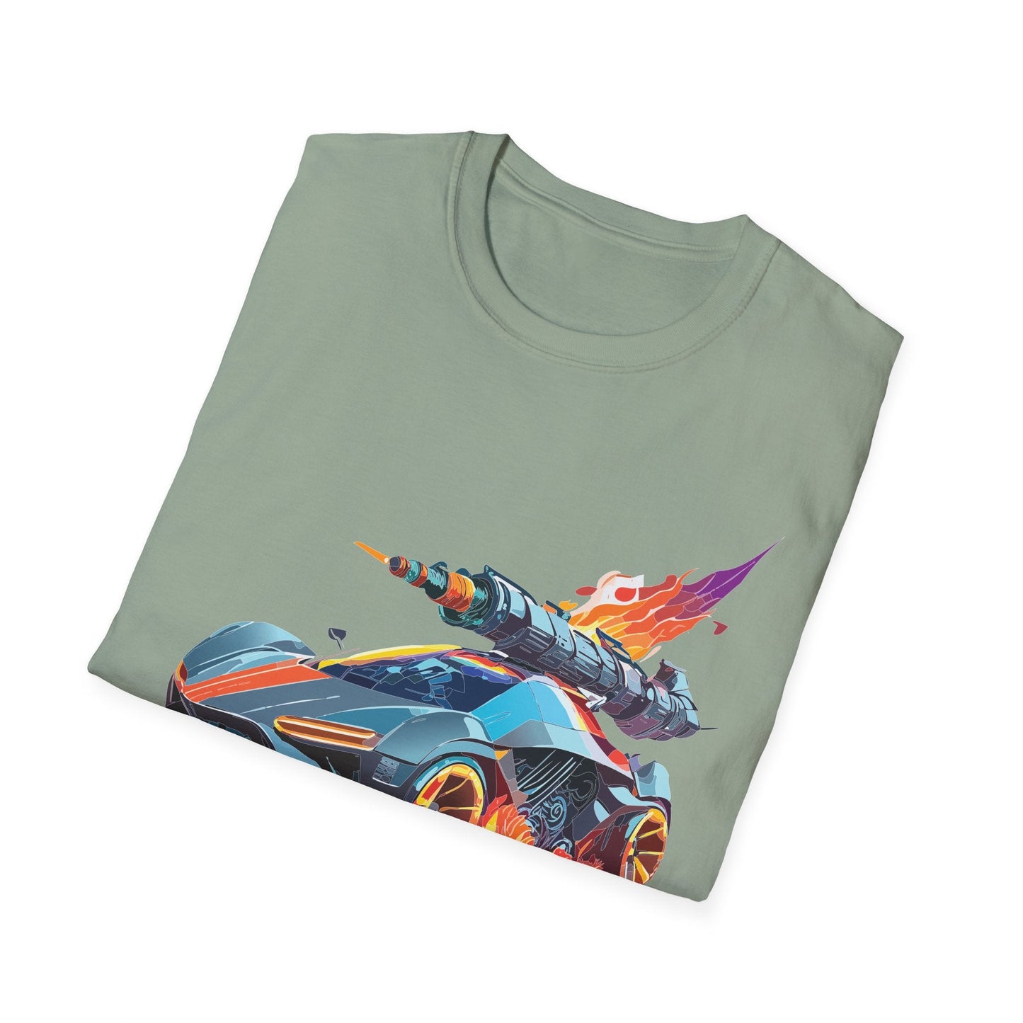 Car Graphic Unisex Cotto Softstyle Art Design with Hot Wheels Artwork Tee 5