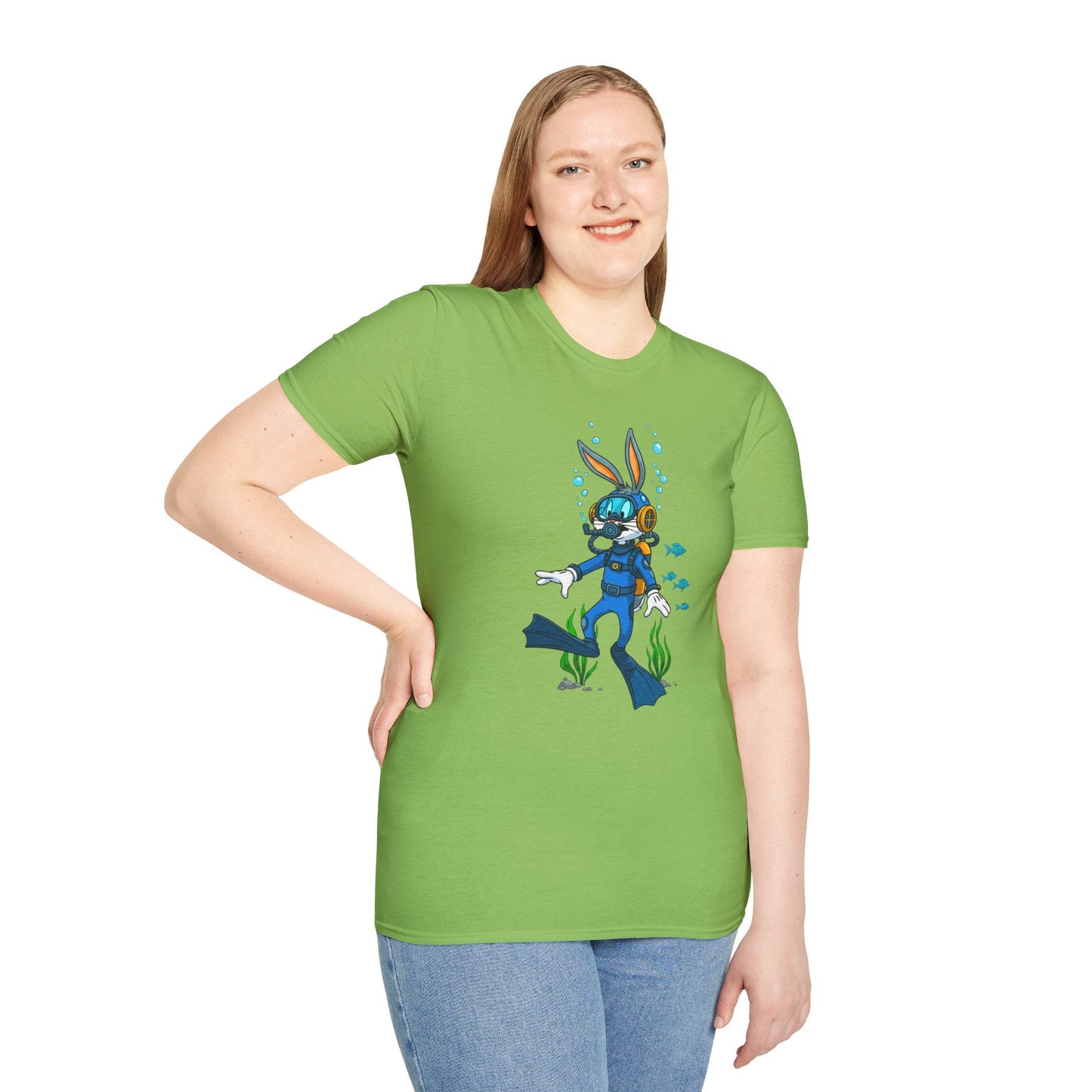 Cartoon Bunny Graphic Unisex Cotton Animal Animation Artwork Design Tee 18