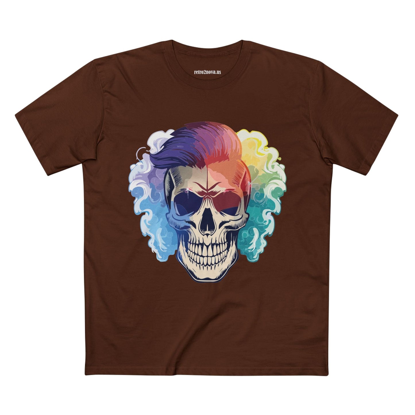 Retro2Nova Skull Shirt Unisex Premium Cotton Tee With Original Art Design Skeleton Graphic