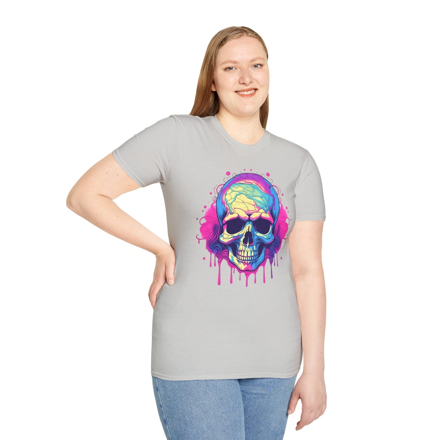 Skull Tee Shirt Unisex Skeleton Design Gildan Softstyle 64000 Ring Spun Cotton Tee